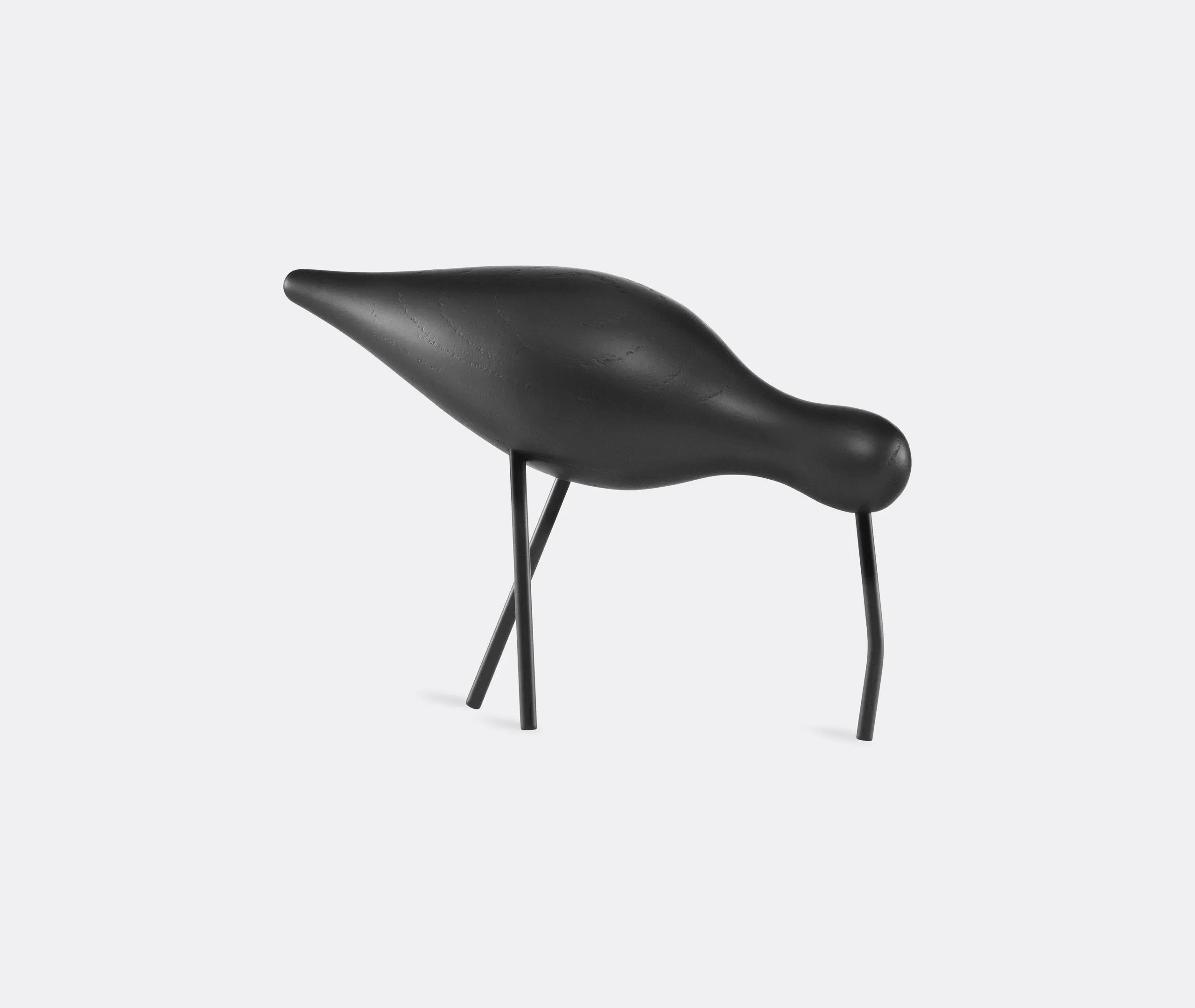 Large Decorative Bird Sculpture - Black, Oak