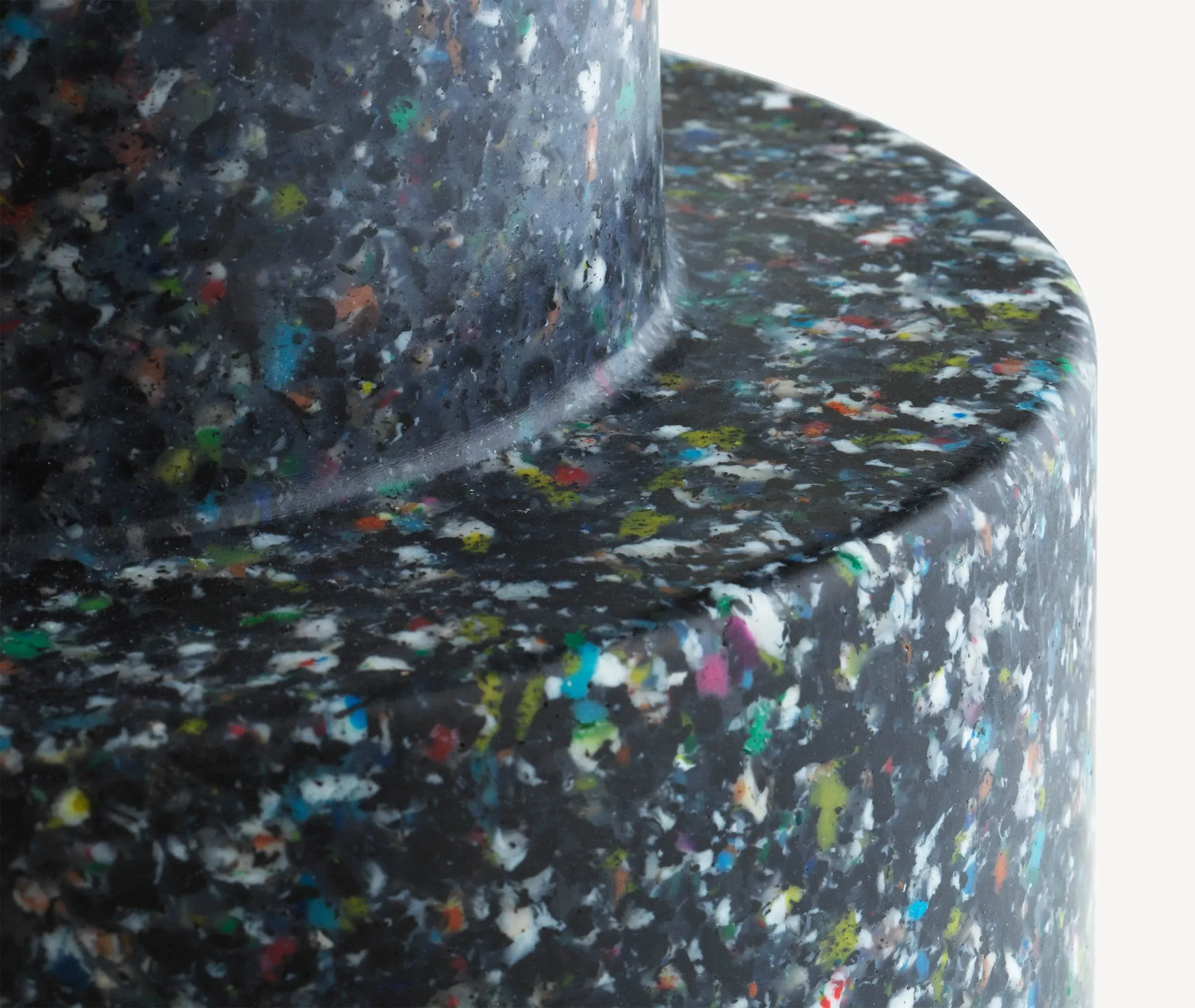 Low Stool - Black Multi, Recycled Plastic