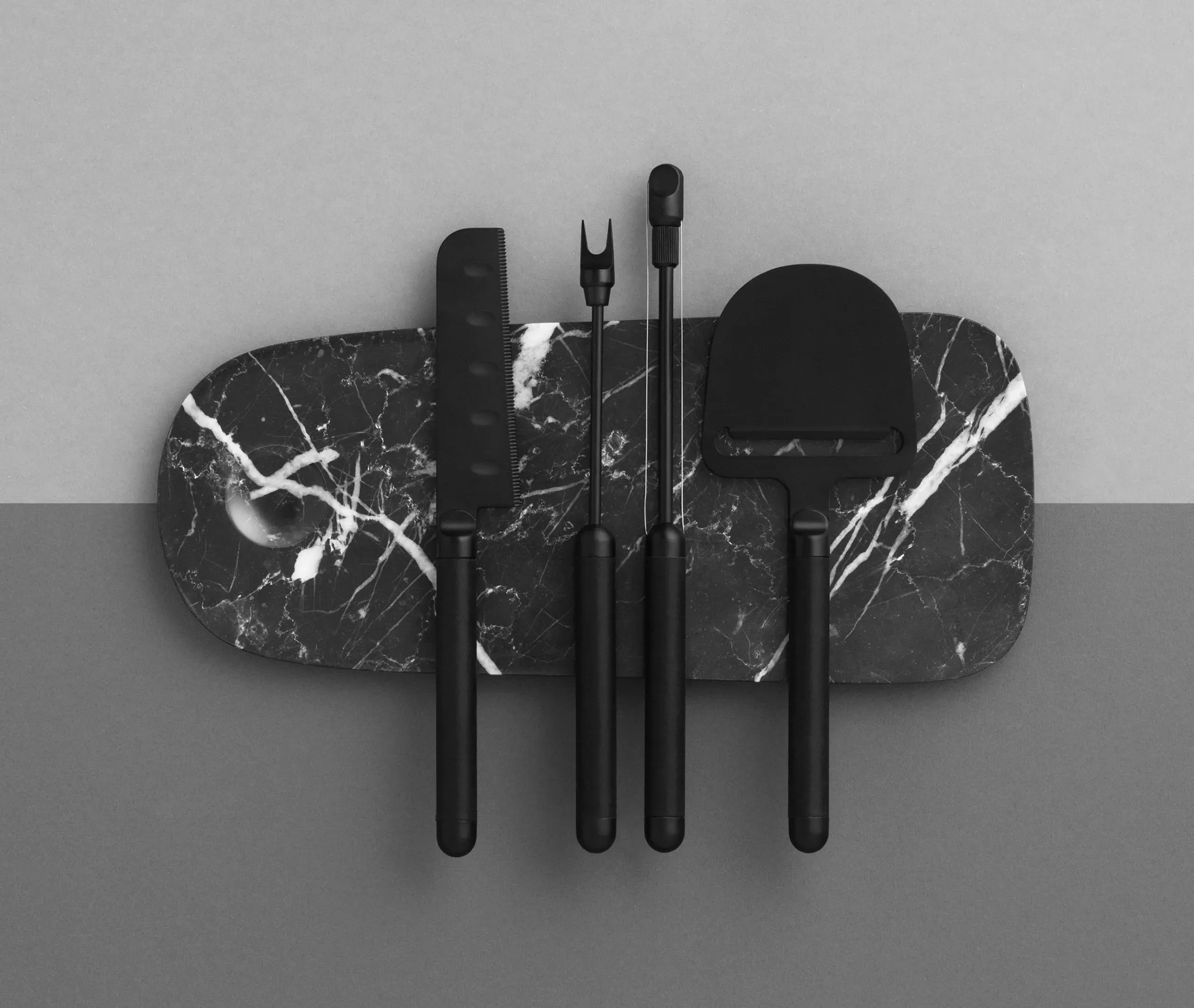 Small Serving Board - Black, Marble