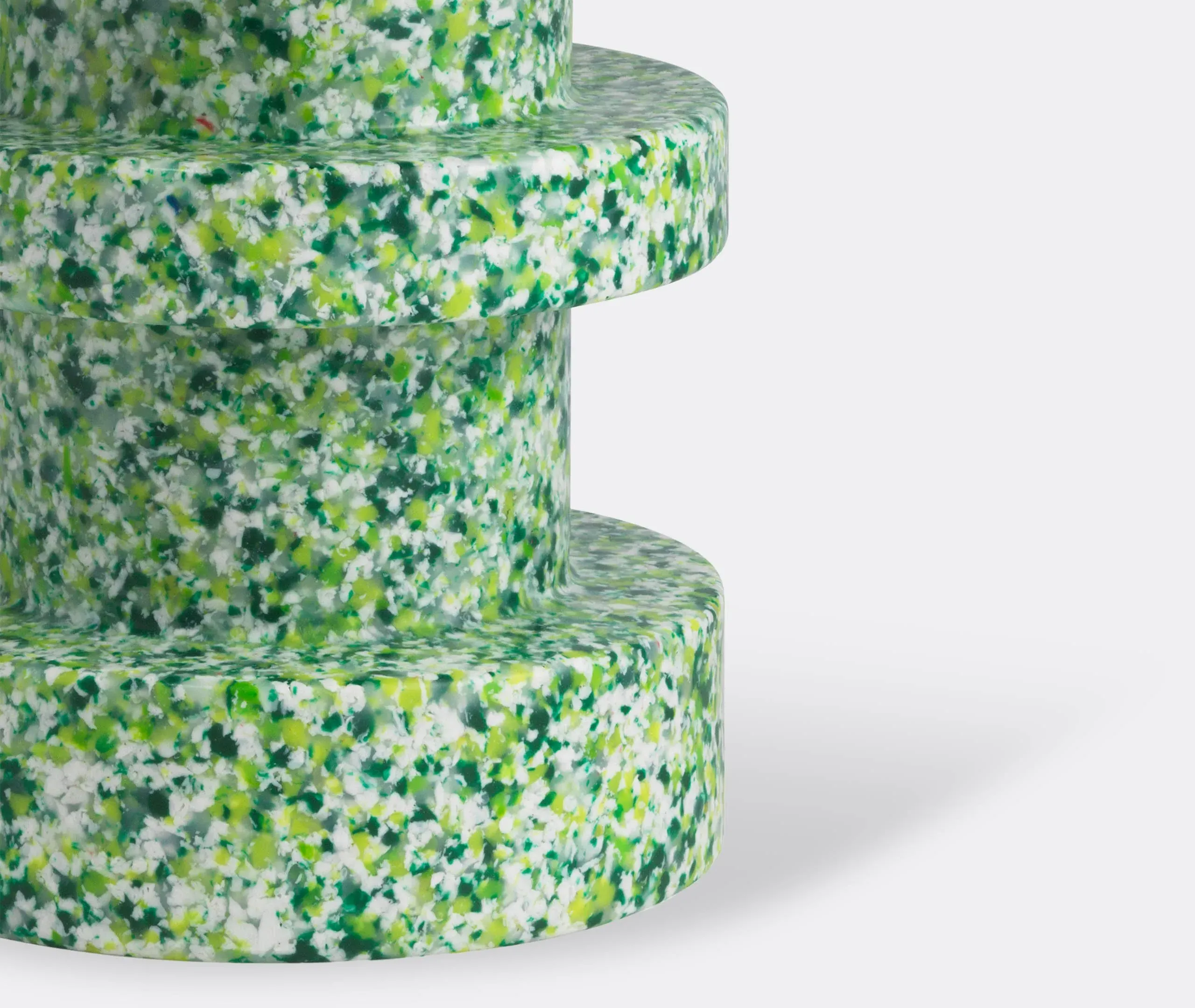 Stackable Stool with Pixelated Surface - Green