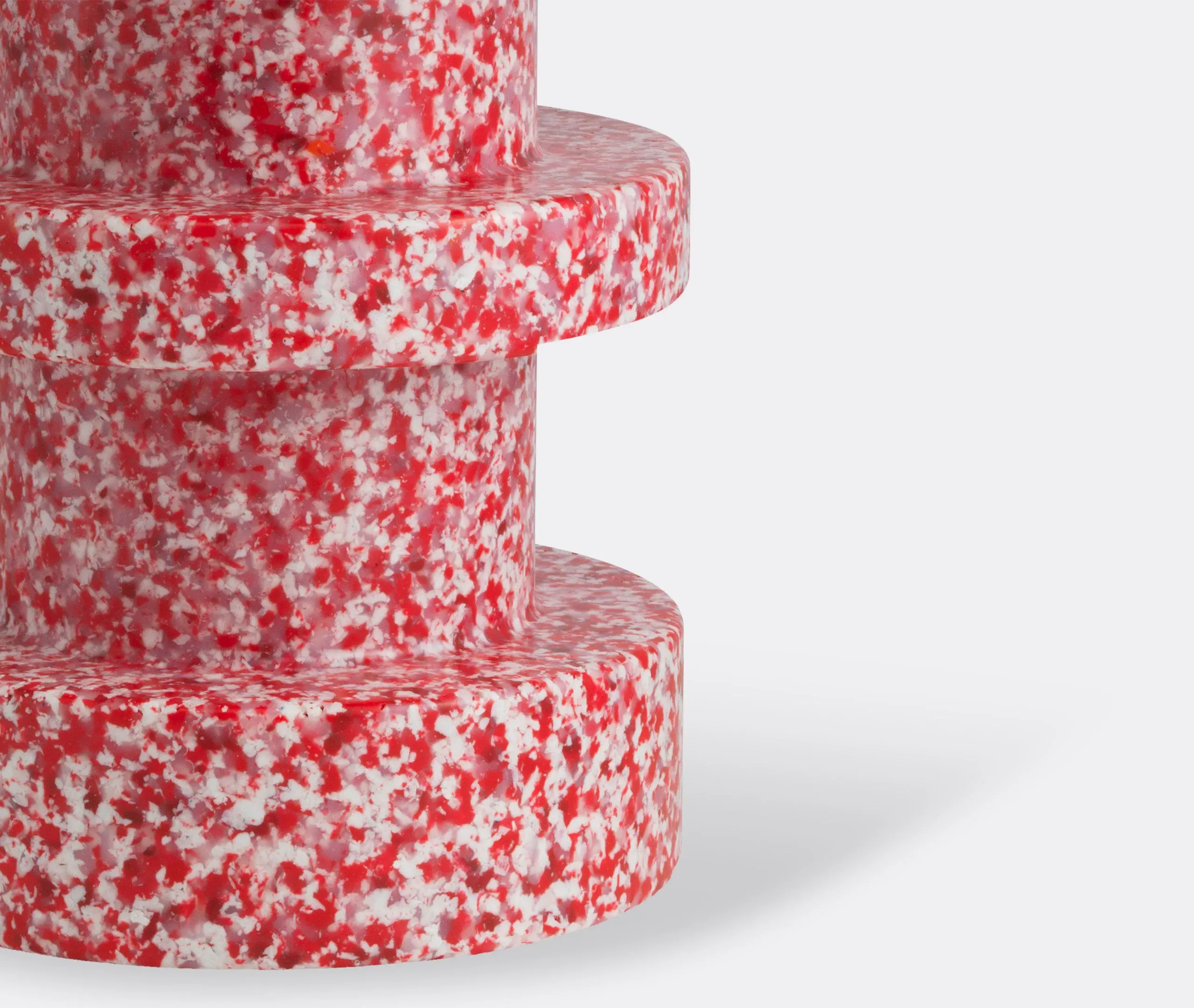 Stackable Stool with Pixelated Surface - Red