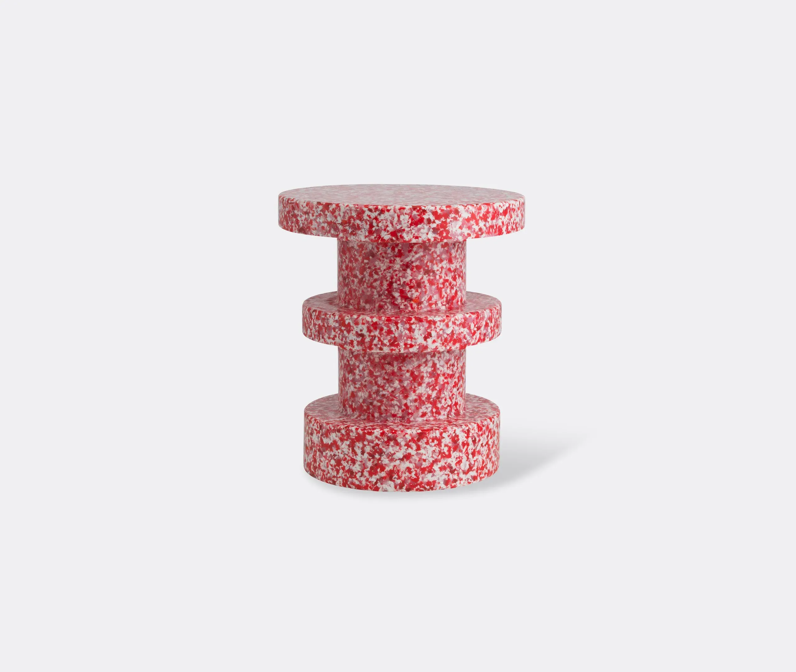 Stackable Stool with Pixelated Surface - Red