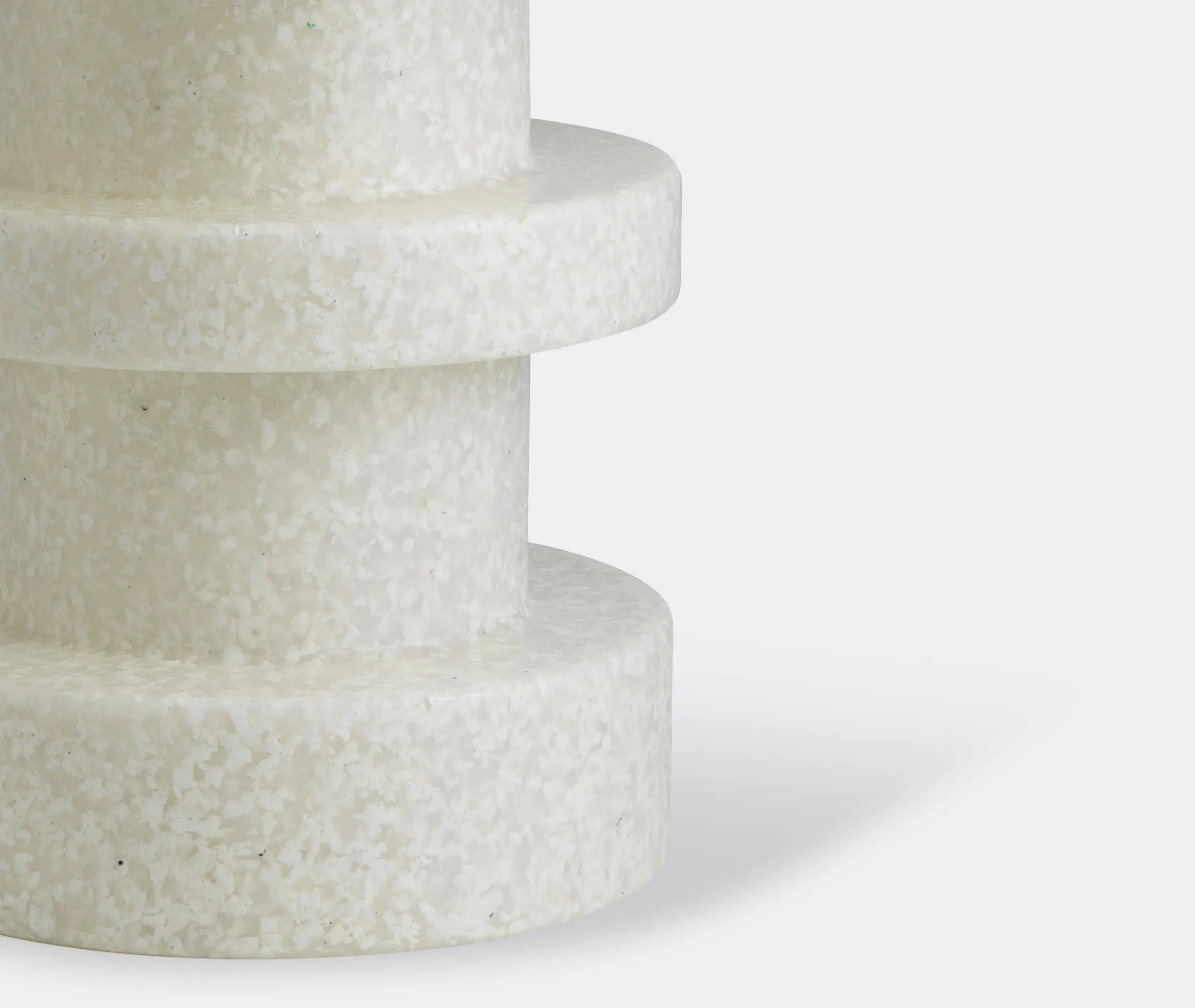 Stackable Stool with Pixelated Surface - White