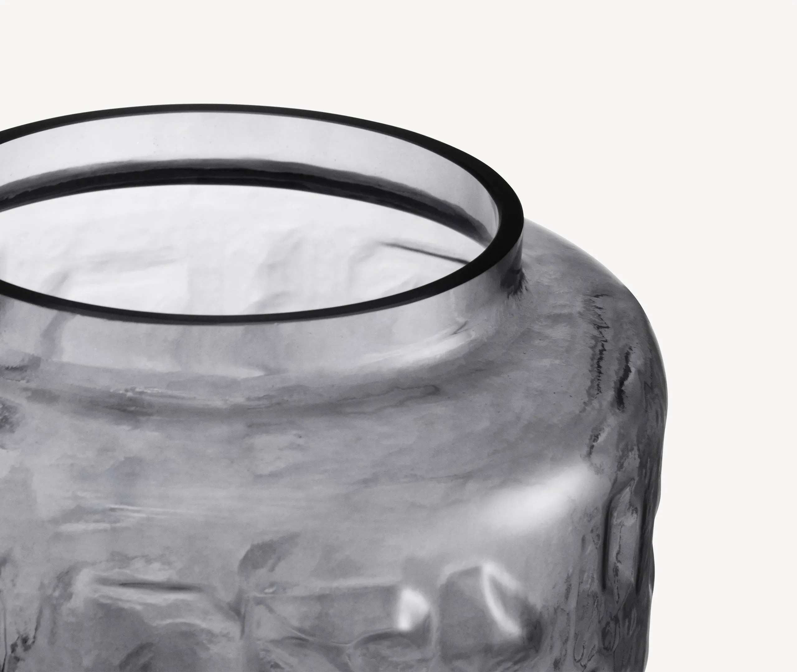 Tall Vase - Grey, Mouth Blown Glass