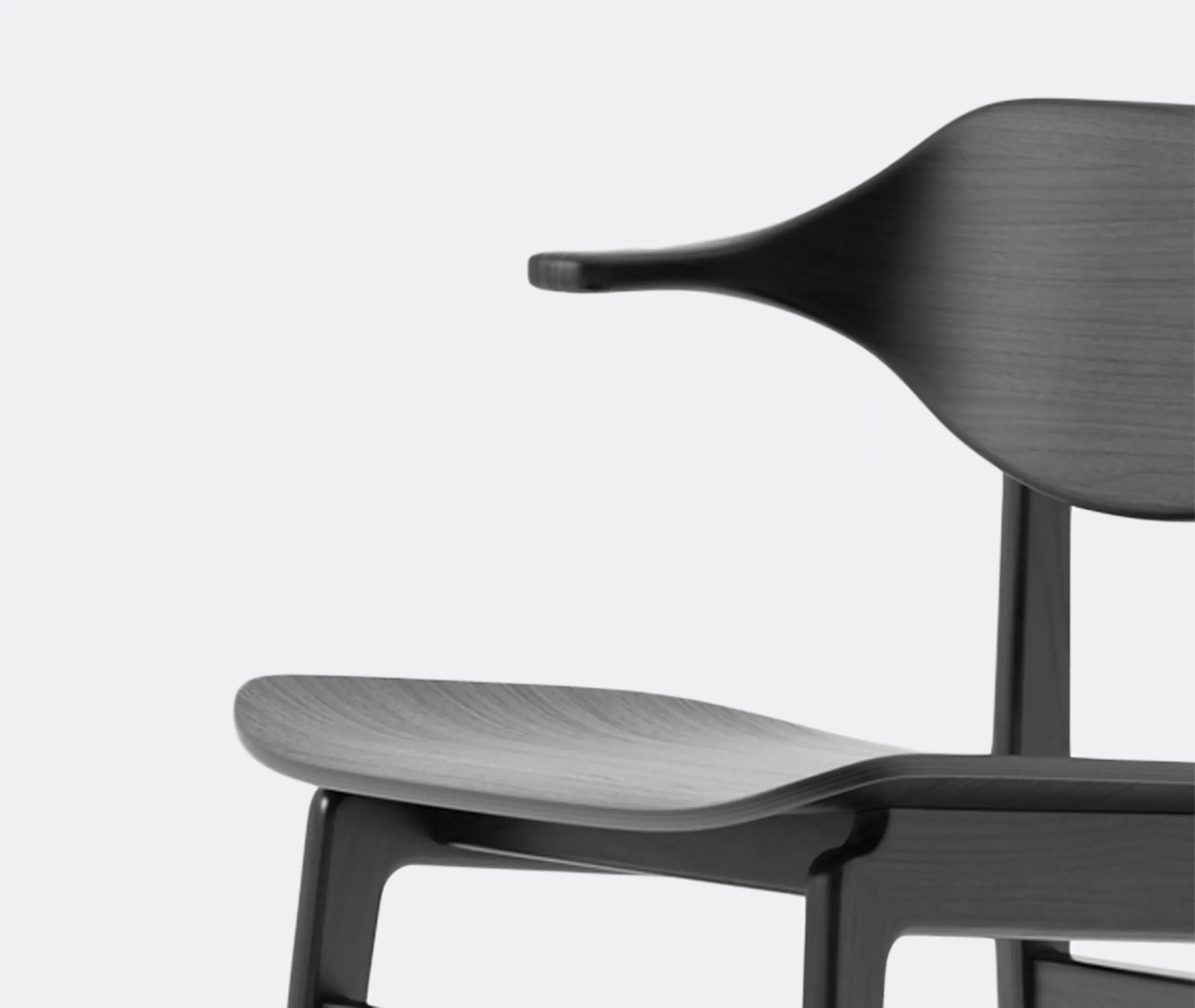 Buffalo Chair with Horn Backrest - Black, Oak