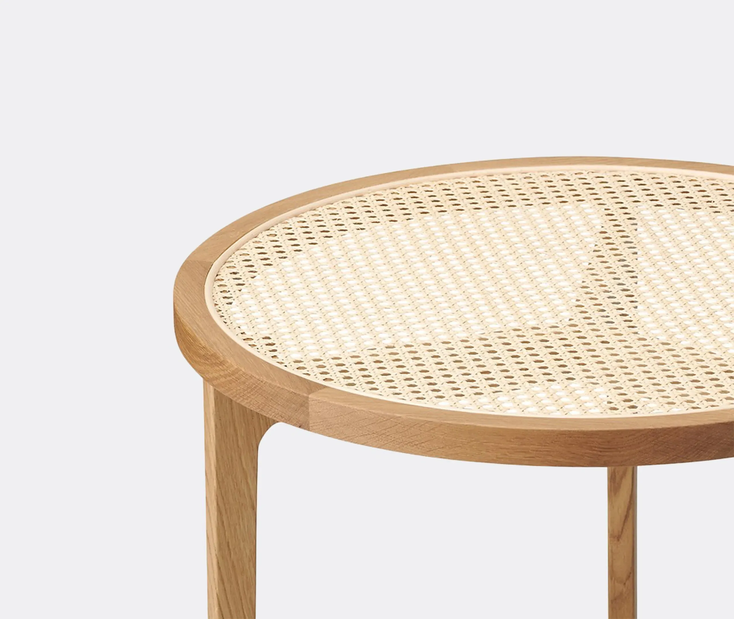 Coffee Table with Rattan Inlay - Brown, Oak