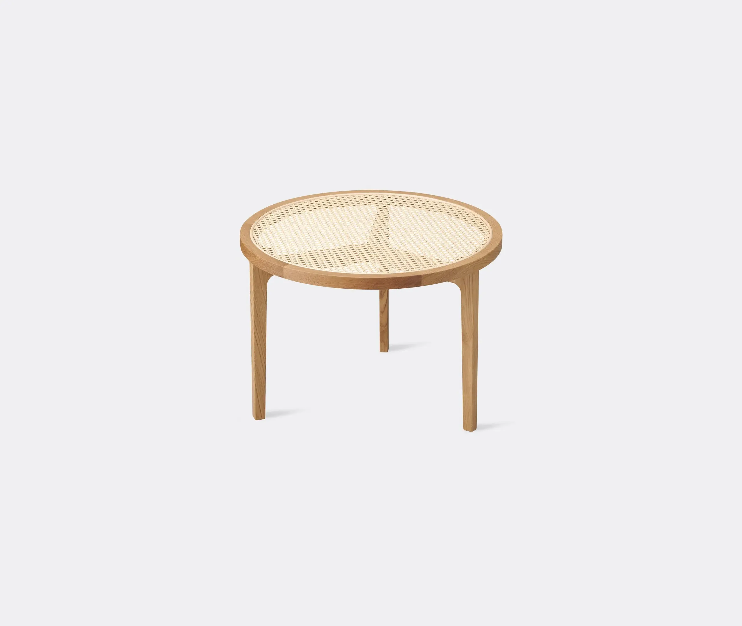 Coffee Table with Rattan Inlay - Brown, Oak