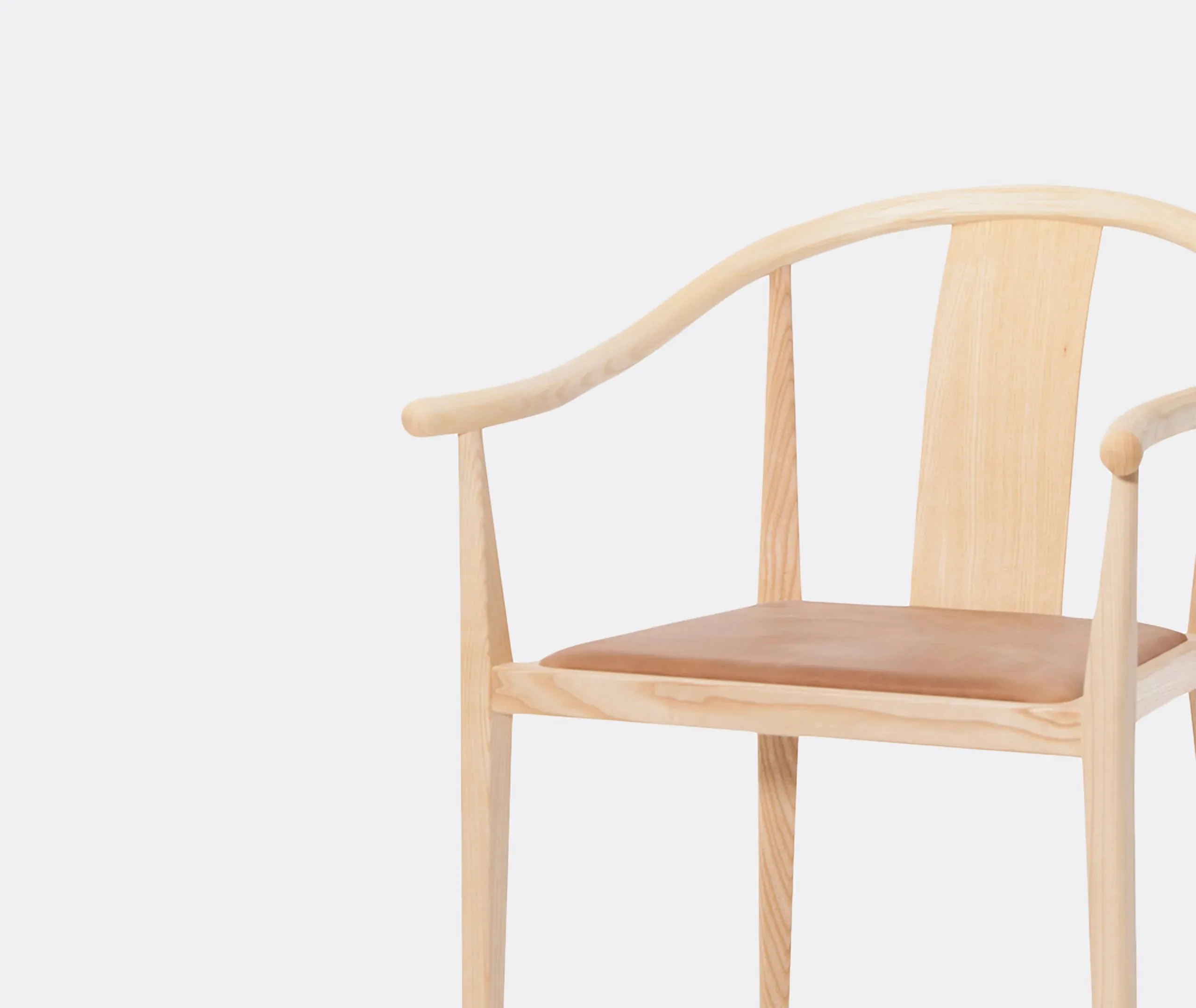 Dining Chair with Rattan Seat - Camel, Ash Wood