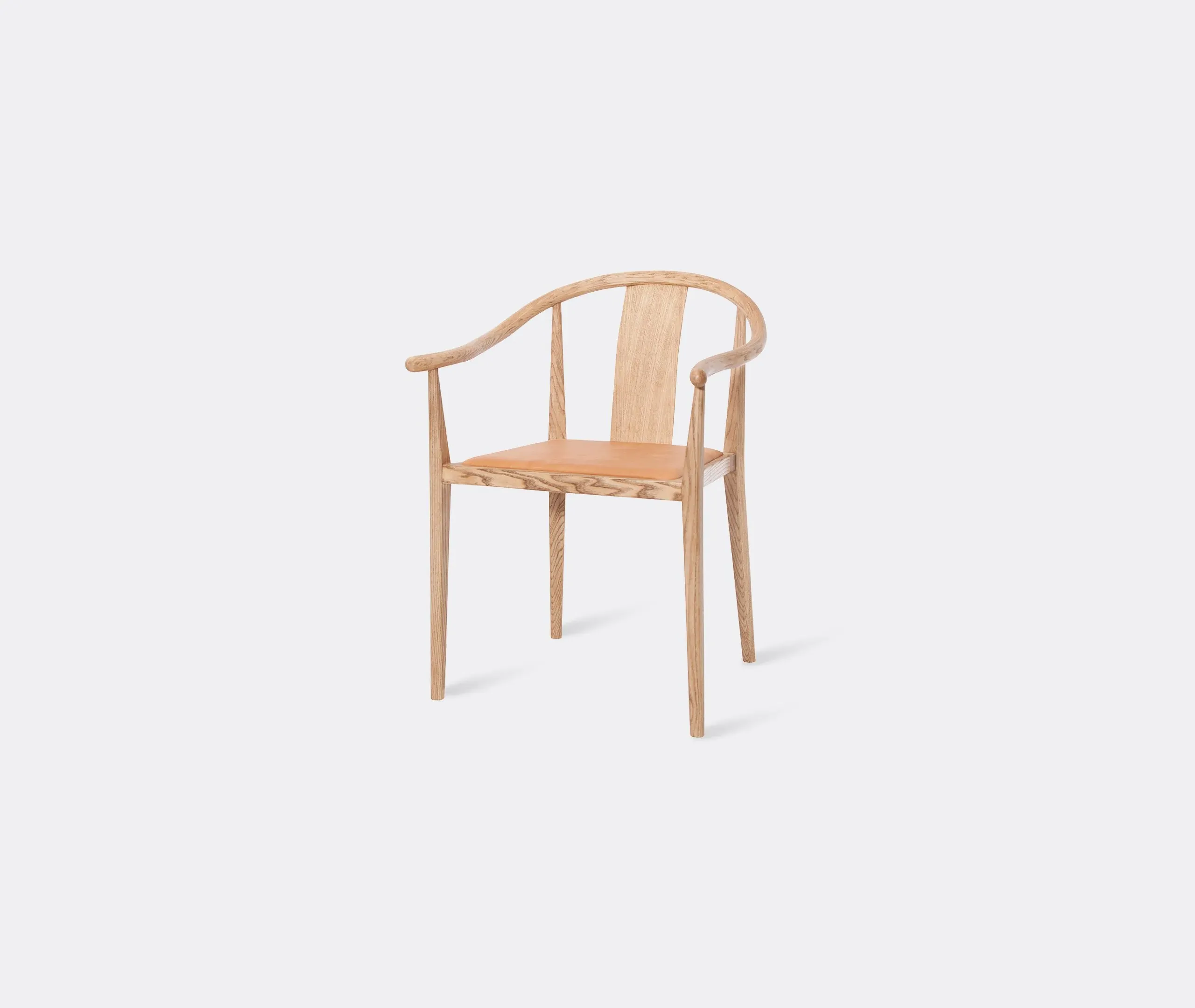 Dining Chair with Rattan Seat - Cognac, Ash Wood