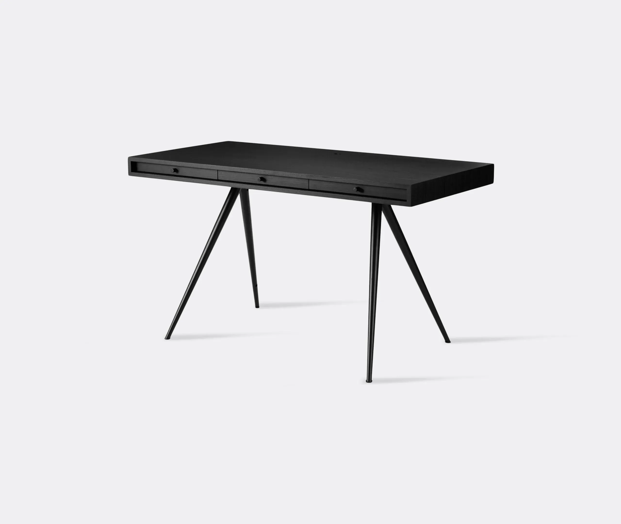 JFK Desk with 3 Drawers - Black, Ash Veneer