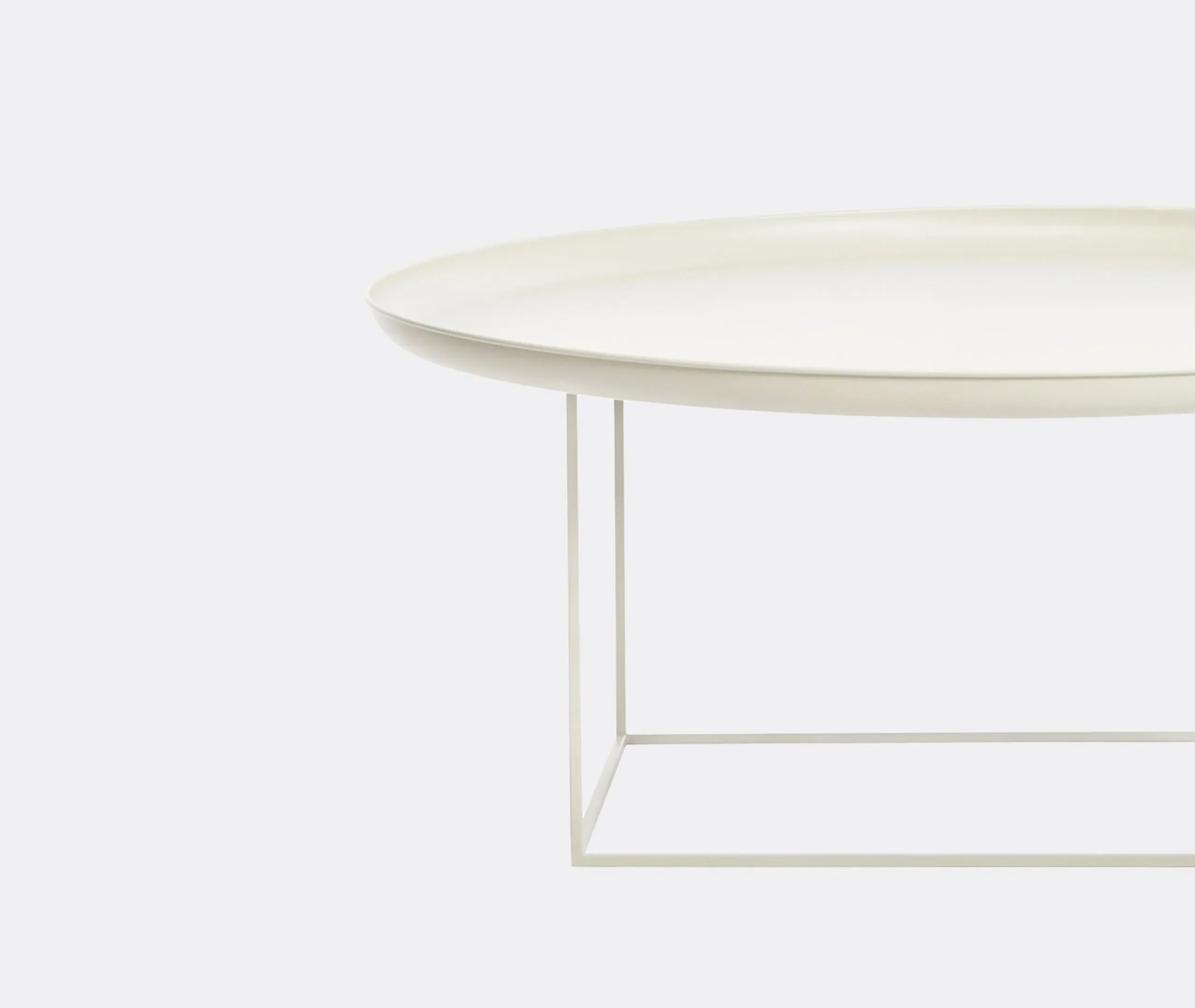 Large Side Table with Adjustable Height - White