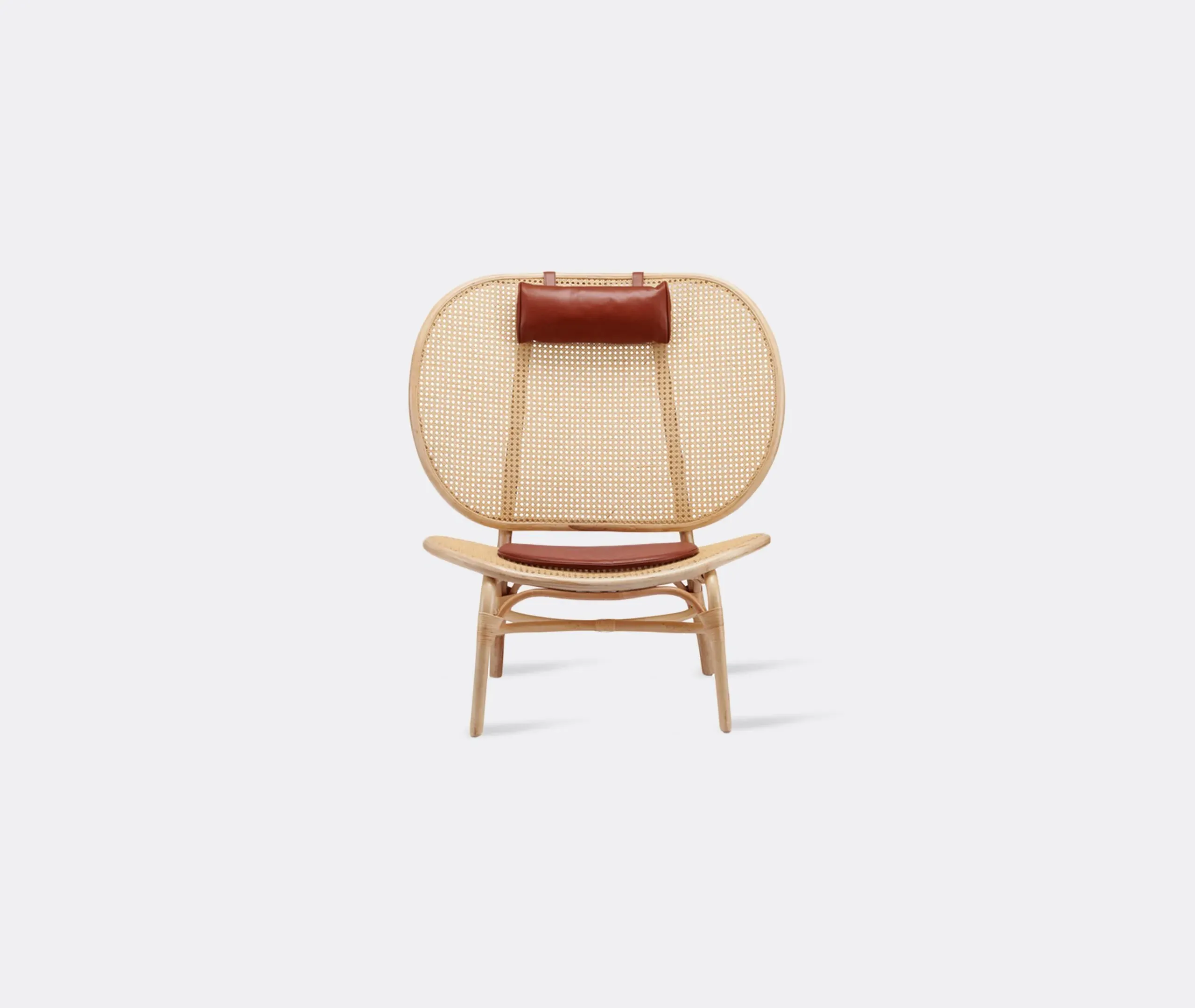 Lounge Chair with Rattan Inlay - Cognac, Bamboo image