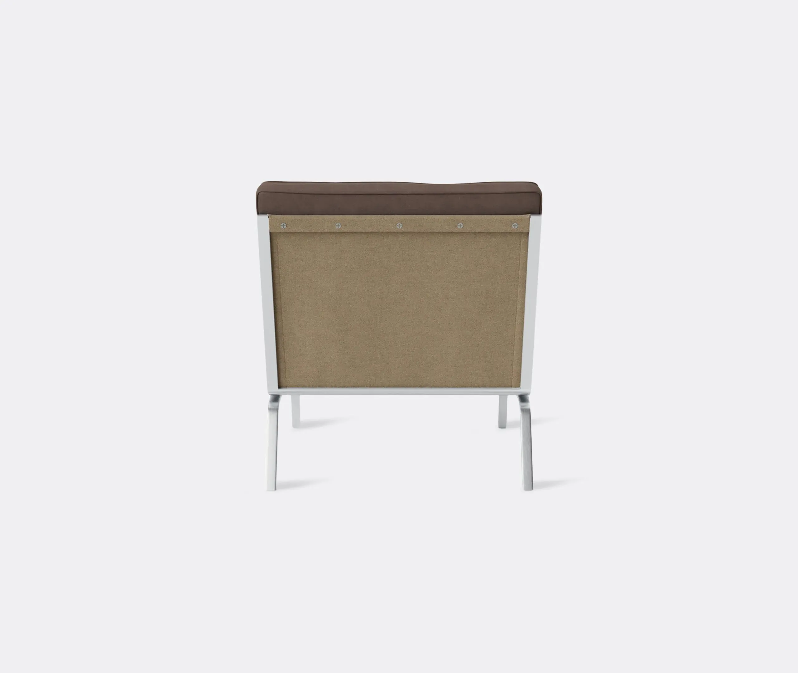 Lounge Chair with Steel Frame - Brown, Leather
