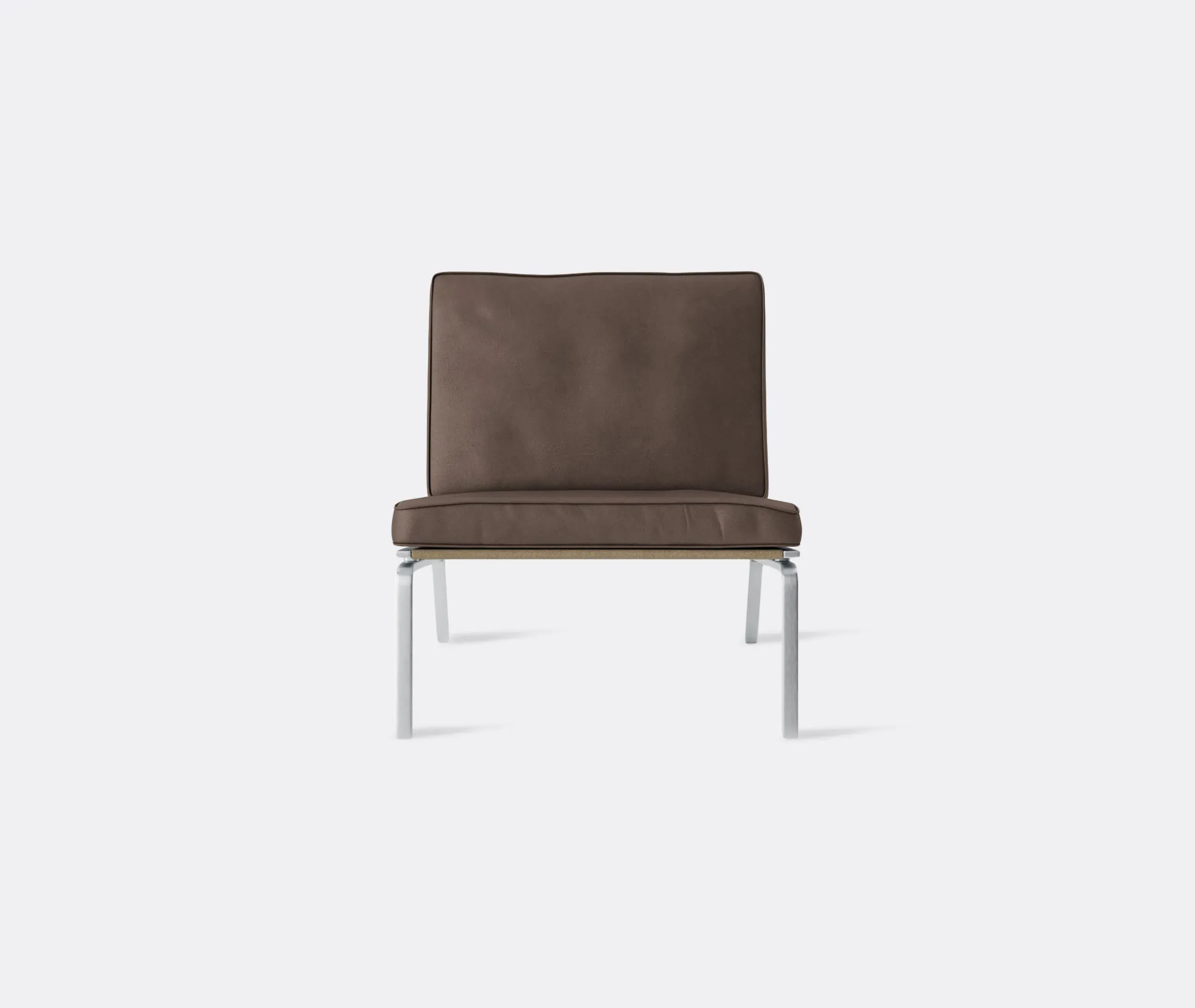 Lounge Chair with Steel Frame - Brown, Leather image
