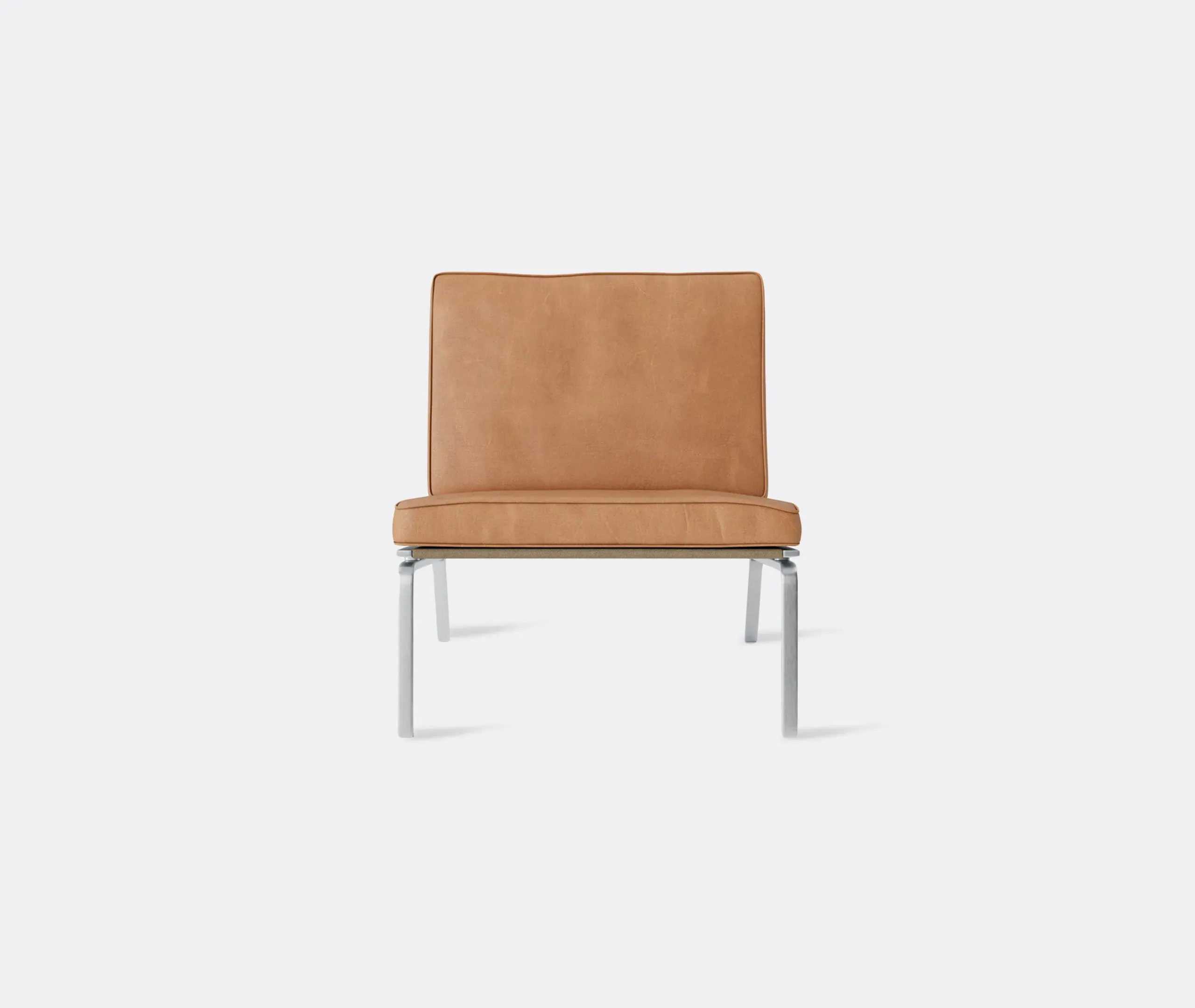 Lounge Chair with Steel Frame - Camel, Leather image