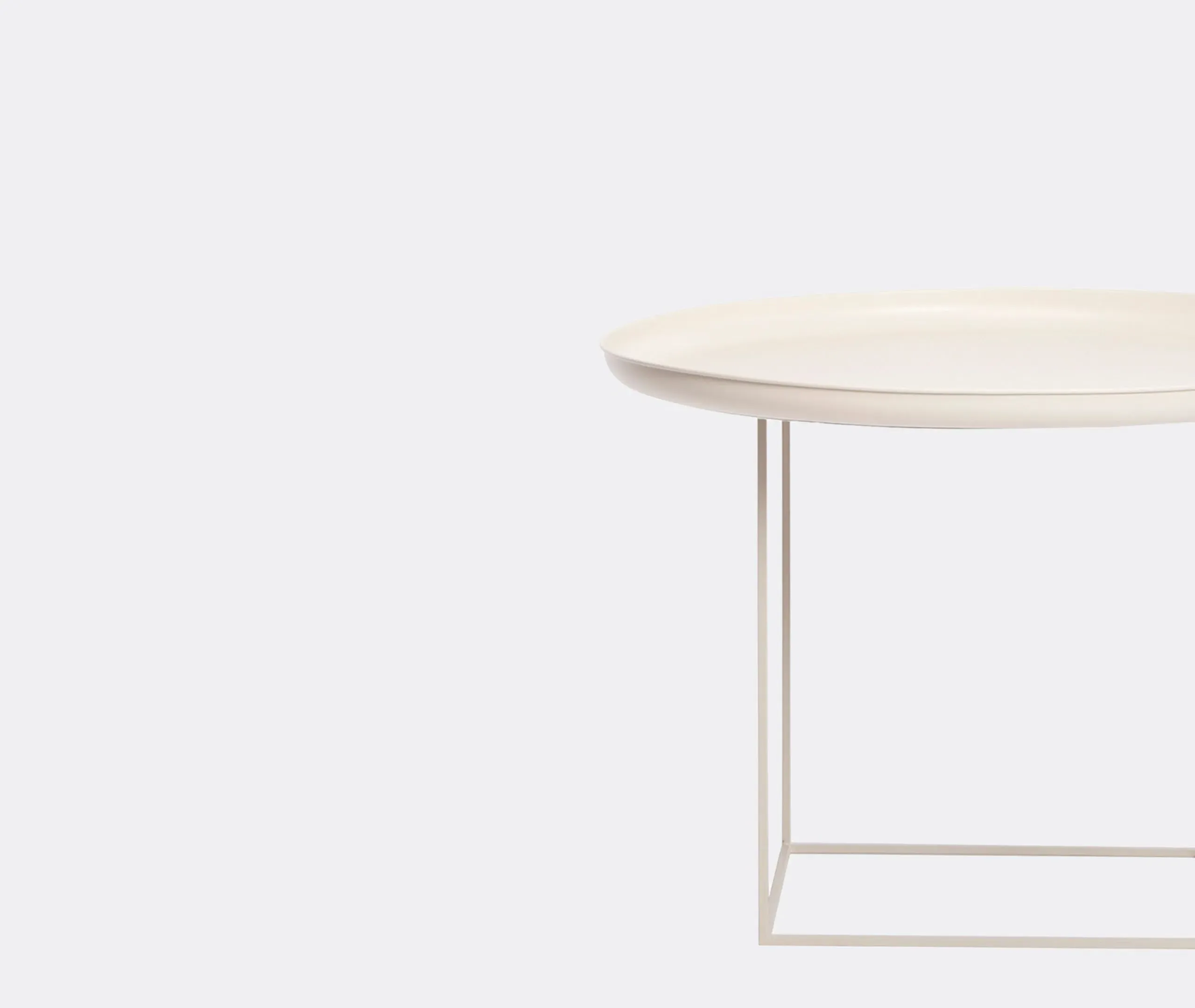 Medium Side Table with Adjustable Height - White