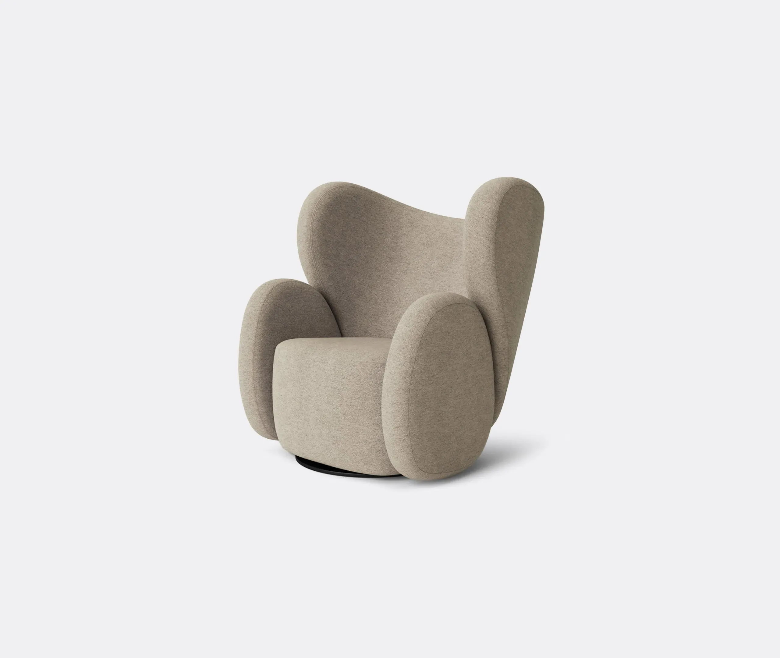 Oversized Swivel Chair with Deep Comfort - Beige