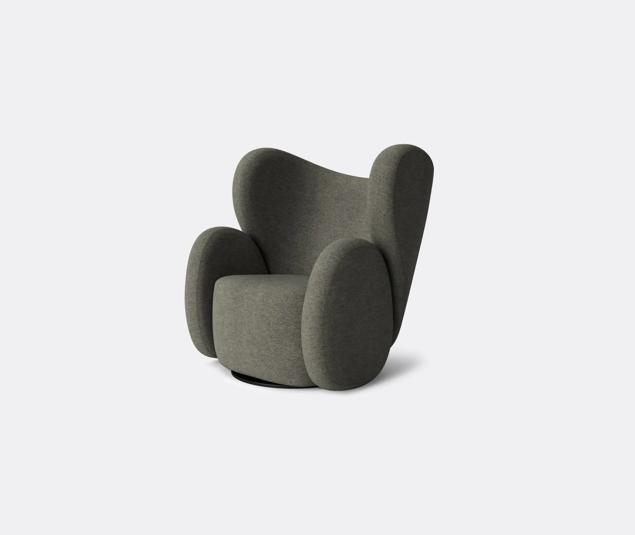 Oversized Swivel Chair with Deep Comfort - Grey
