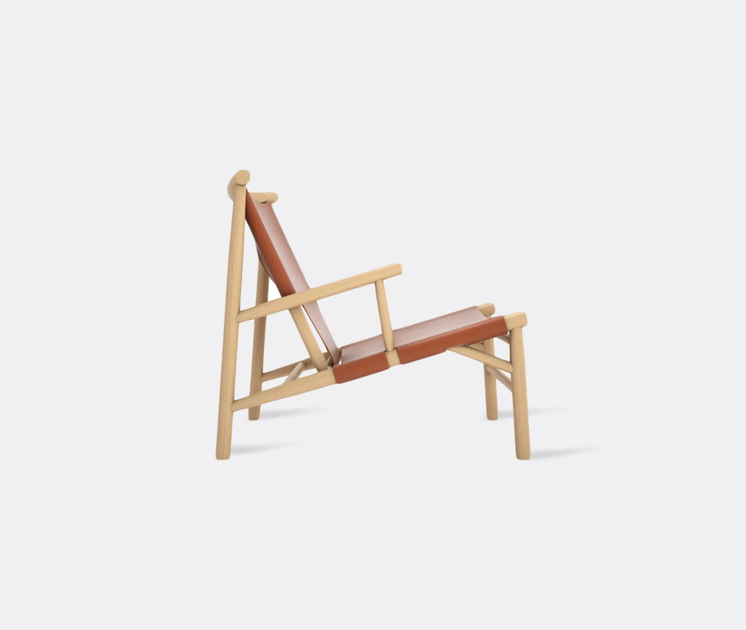 Samourai Chair with Leather Straps - Cognac