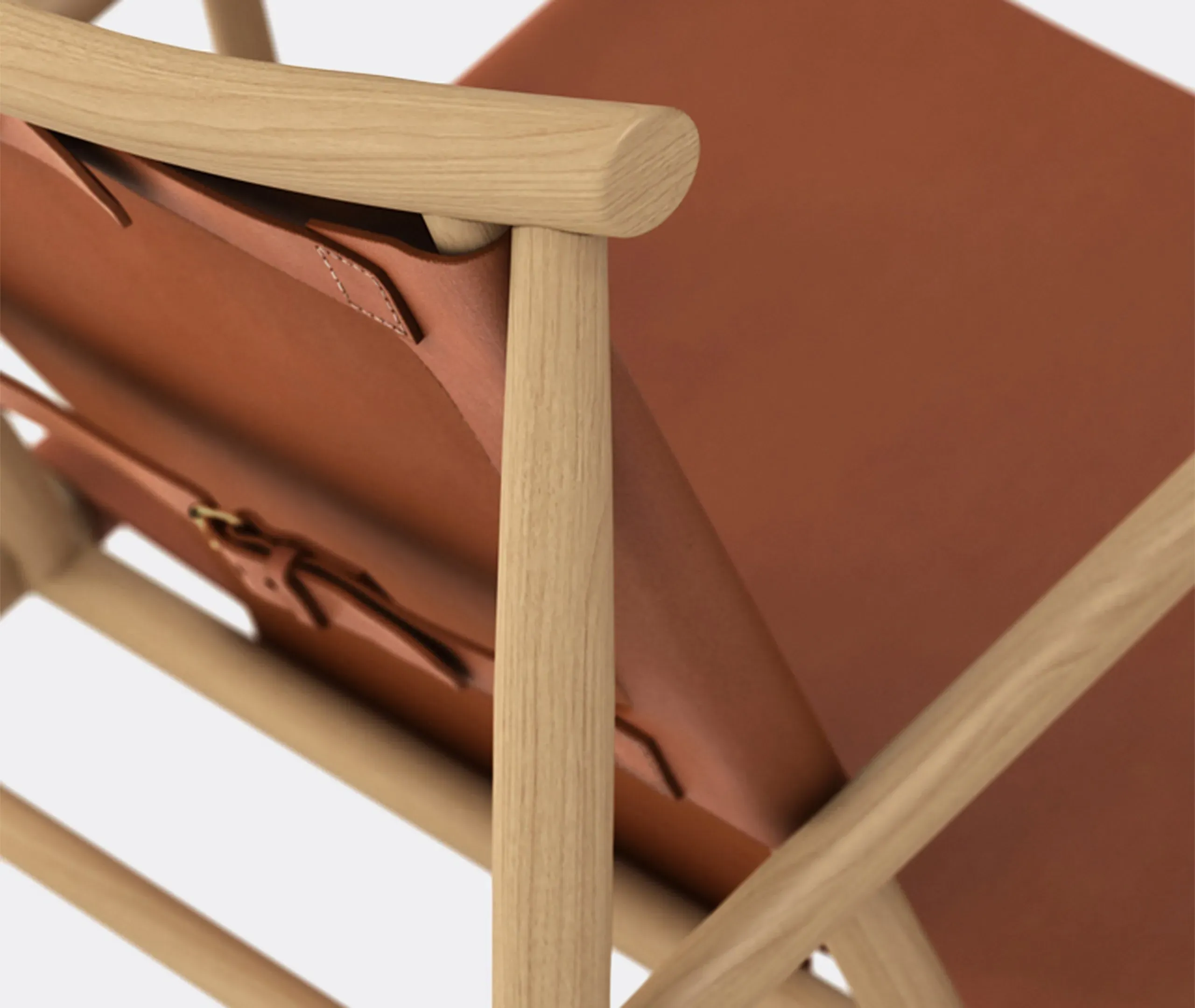 Samourai Chair with Leather Straps - Cognac