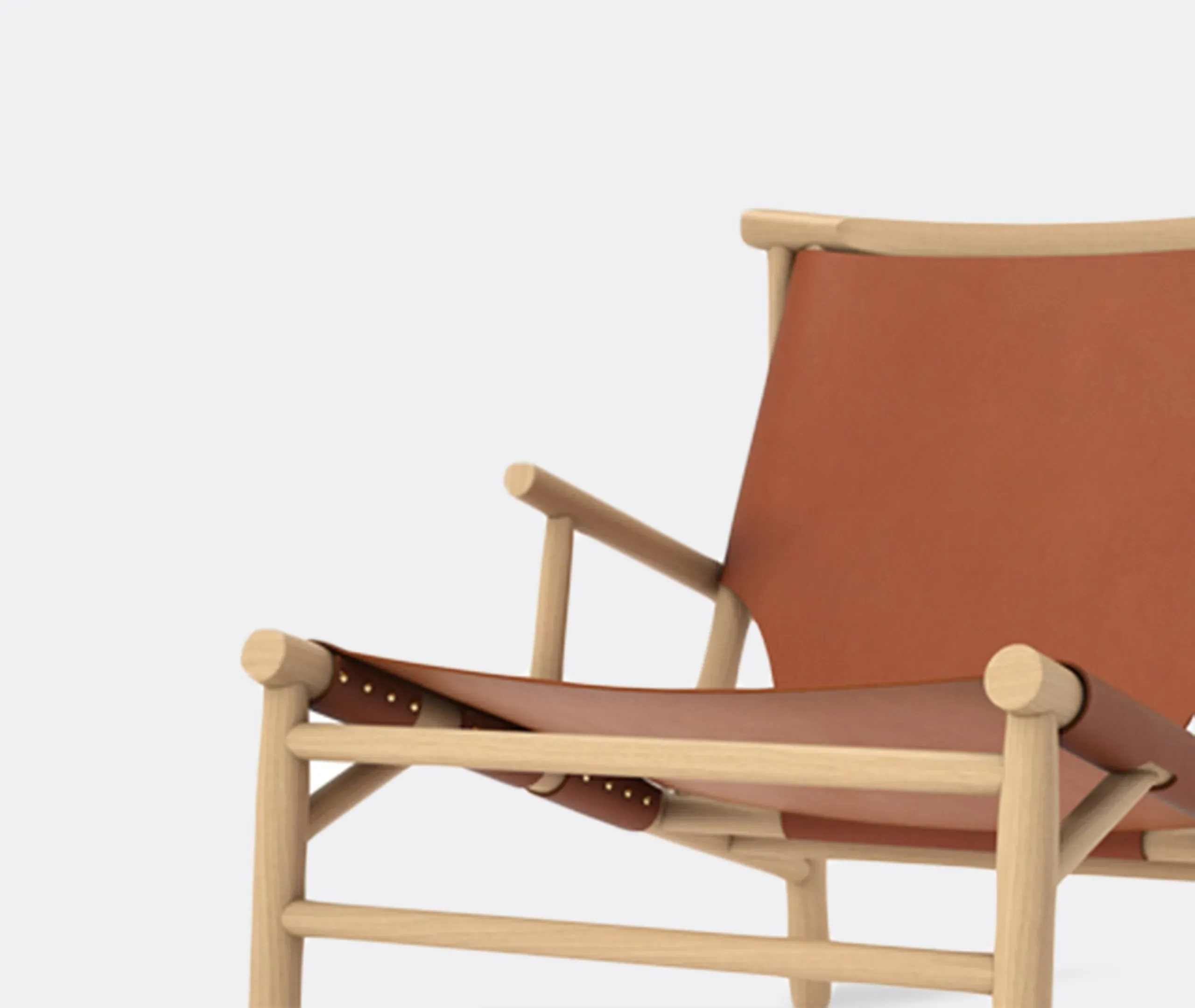Samourai Chair with Leather Straps - Cognac
