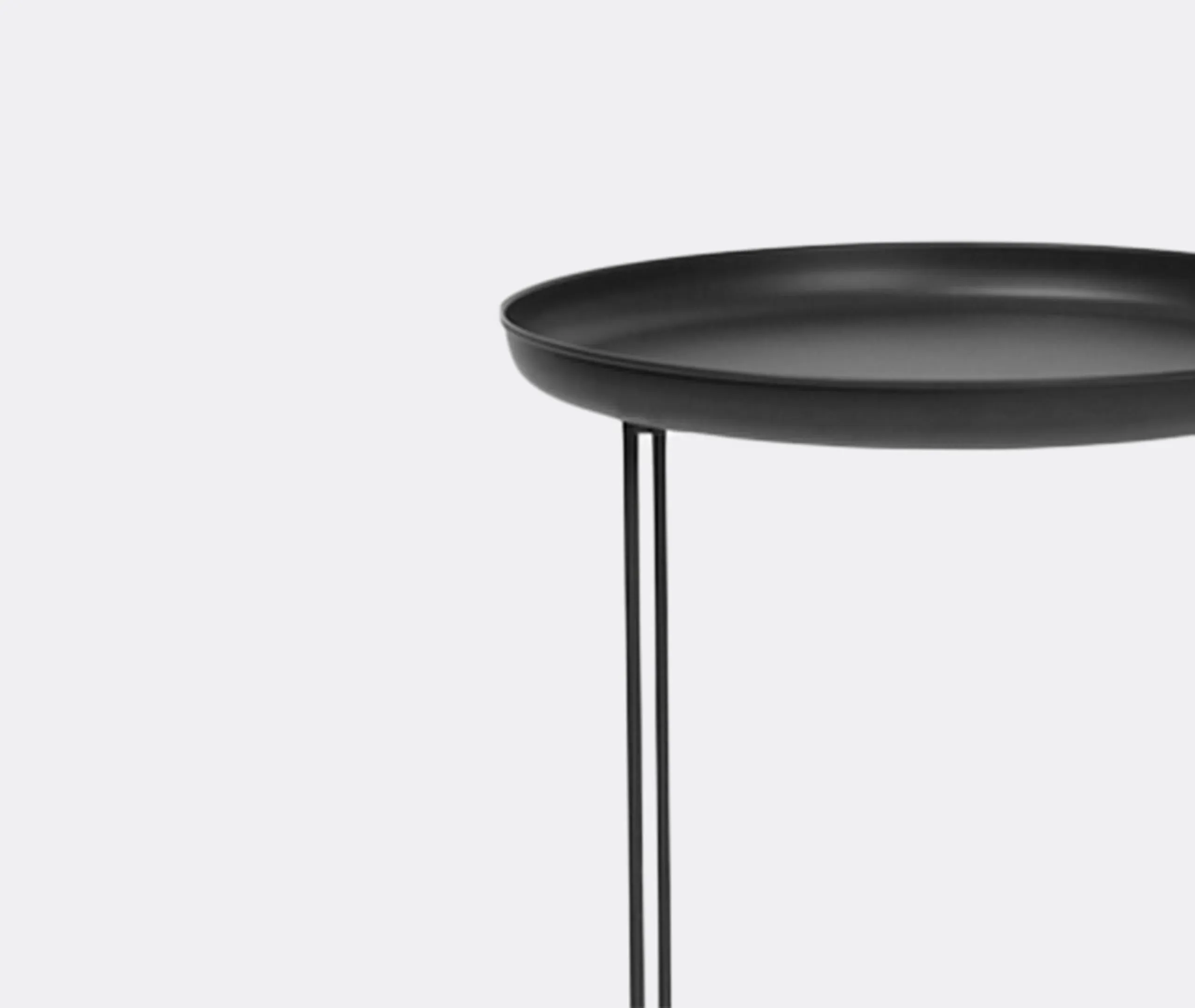 Small Side Table with Adjustable Height - Black