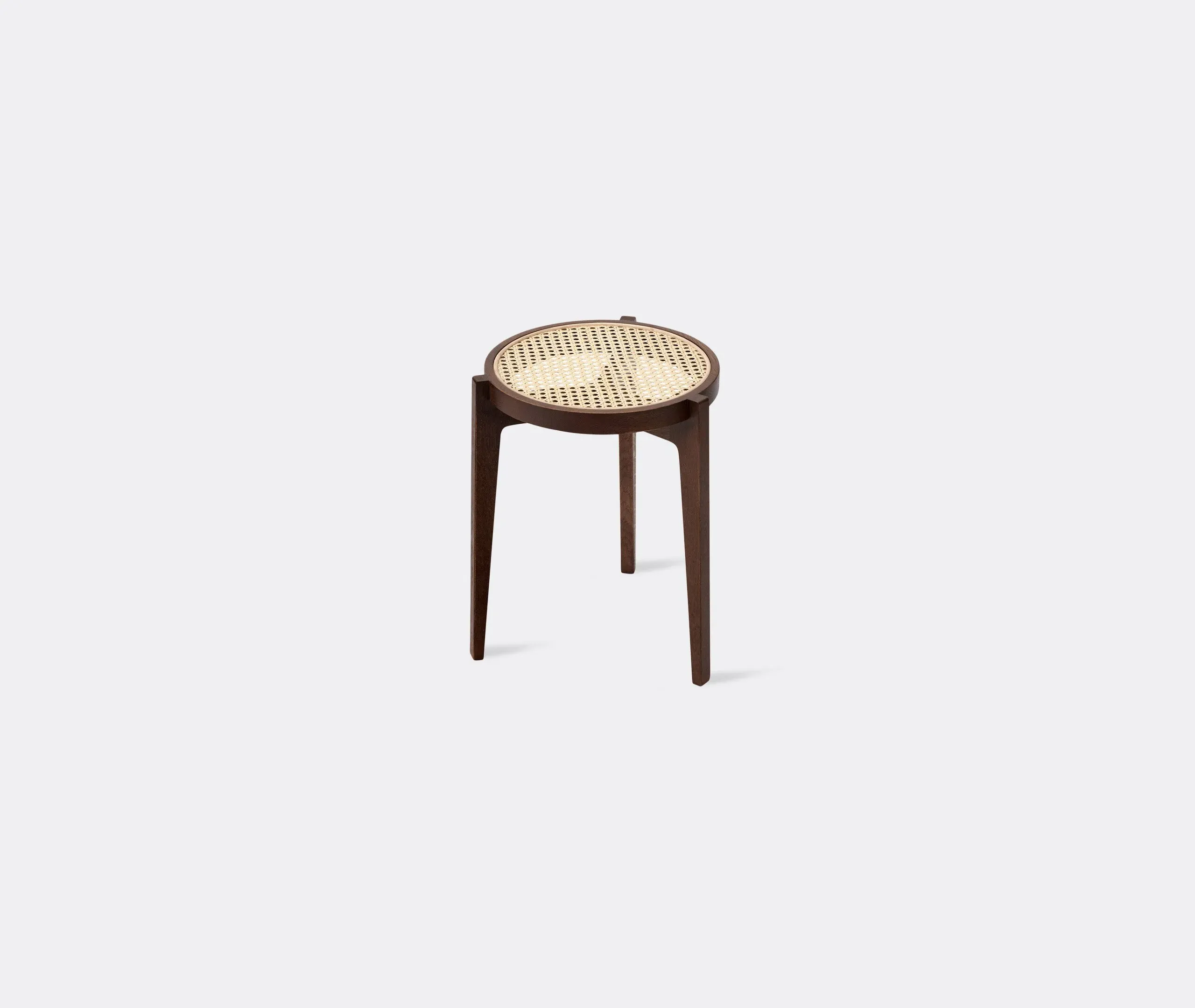 Stackable Stool with Rattan Inlay - Brown, Oak image