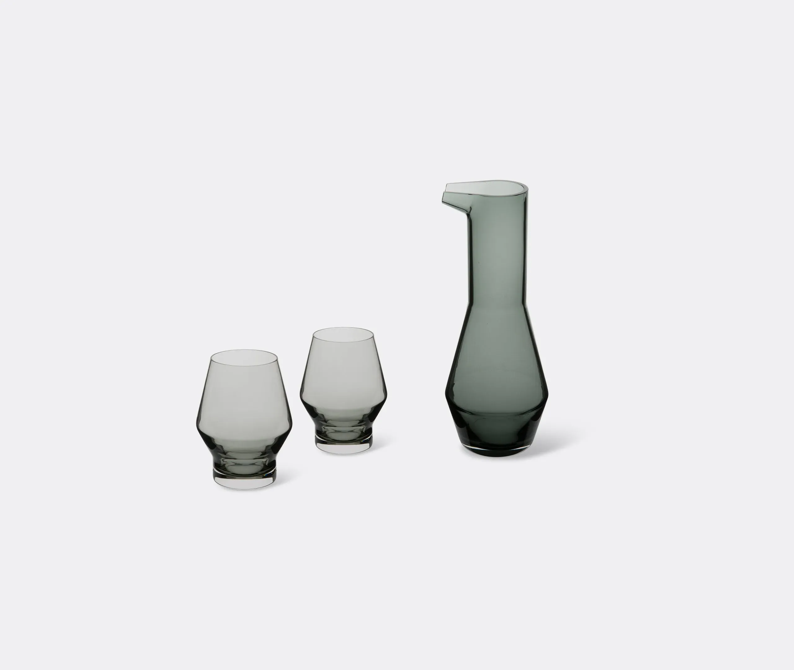 Set of 2 Wine Glasses with Spout - Smoke, Glass