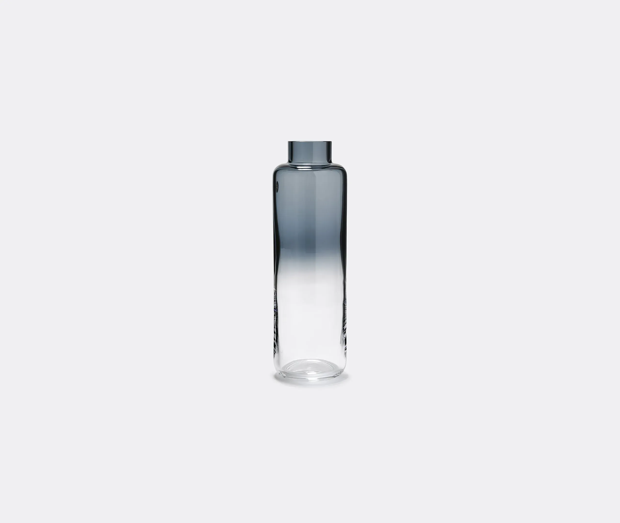 Tall Cylindrical Vase - Clear Blue, Crystal