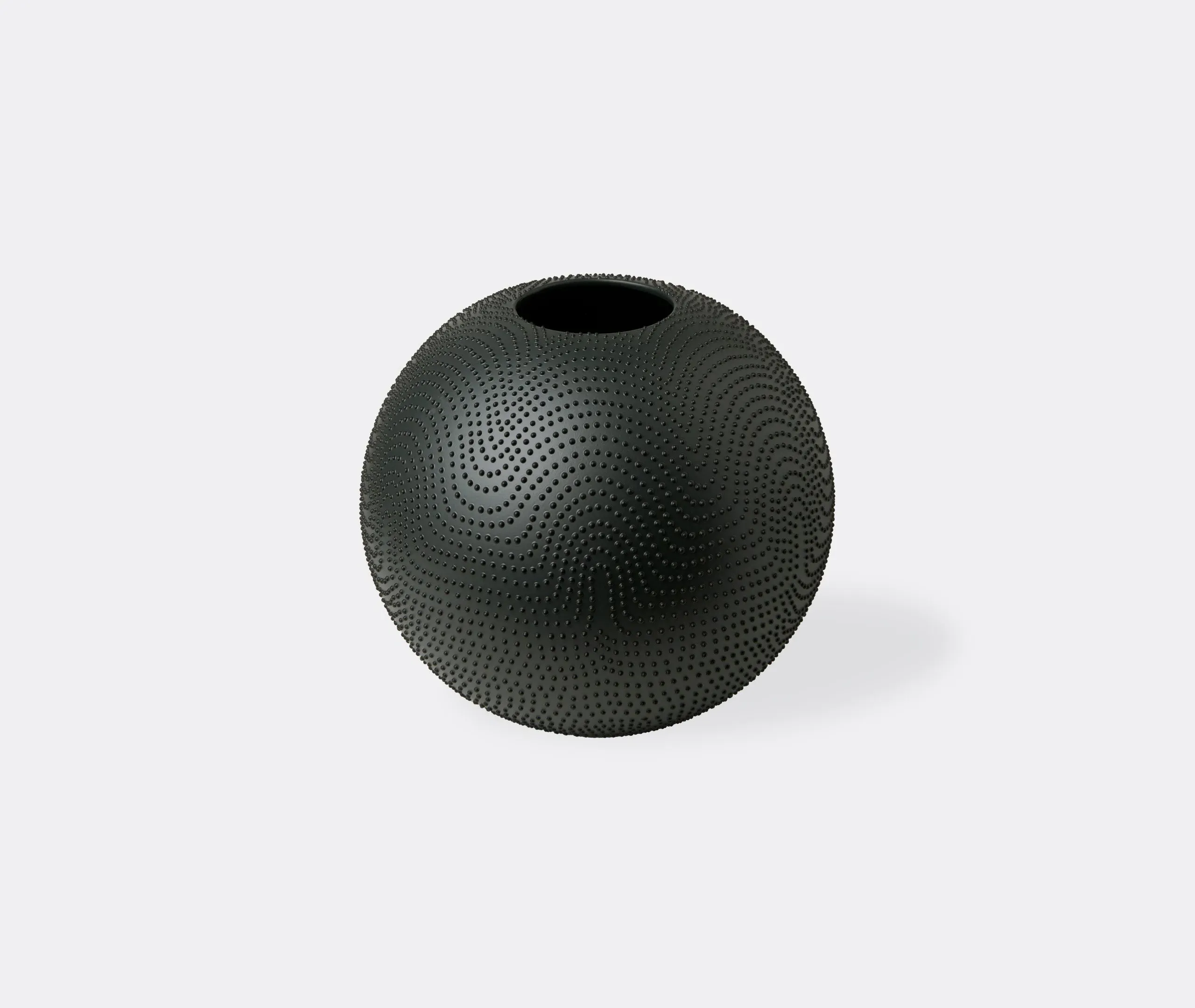 Arcadia Spherical Vase with Textured Detail - Black, Ceramic image