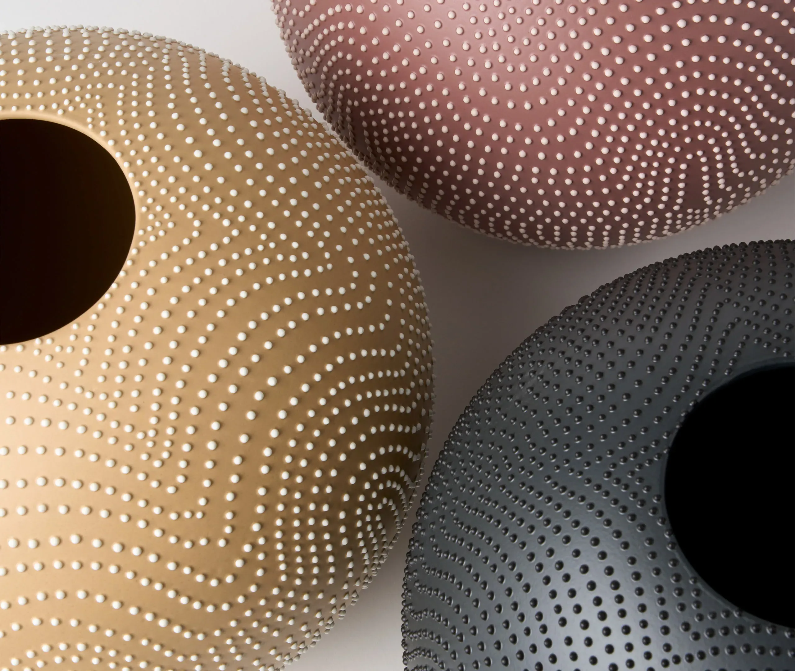 Arcadia Spherical Vase with Textured Detail - Burgundy, Ceramic