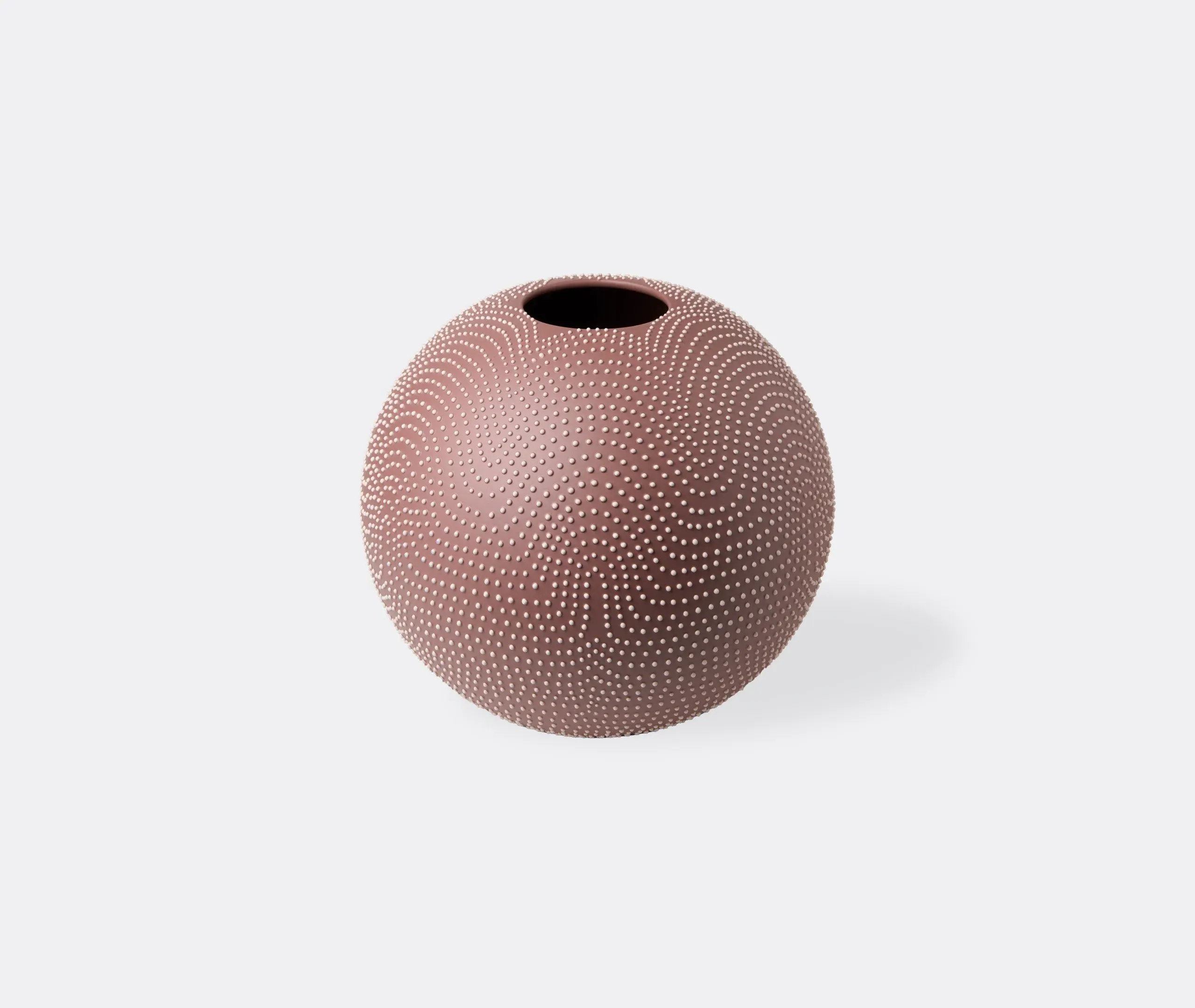 Arcadia Spherical Vase with Textured Detail - Burgundy, Ceramic