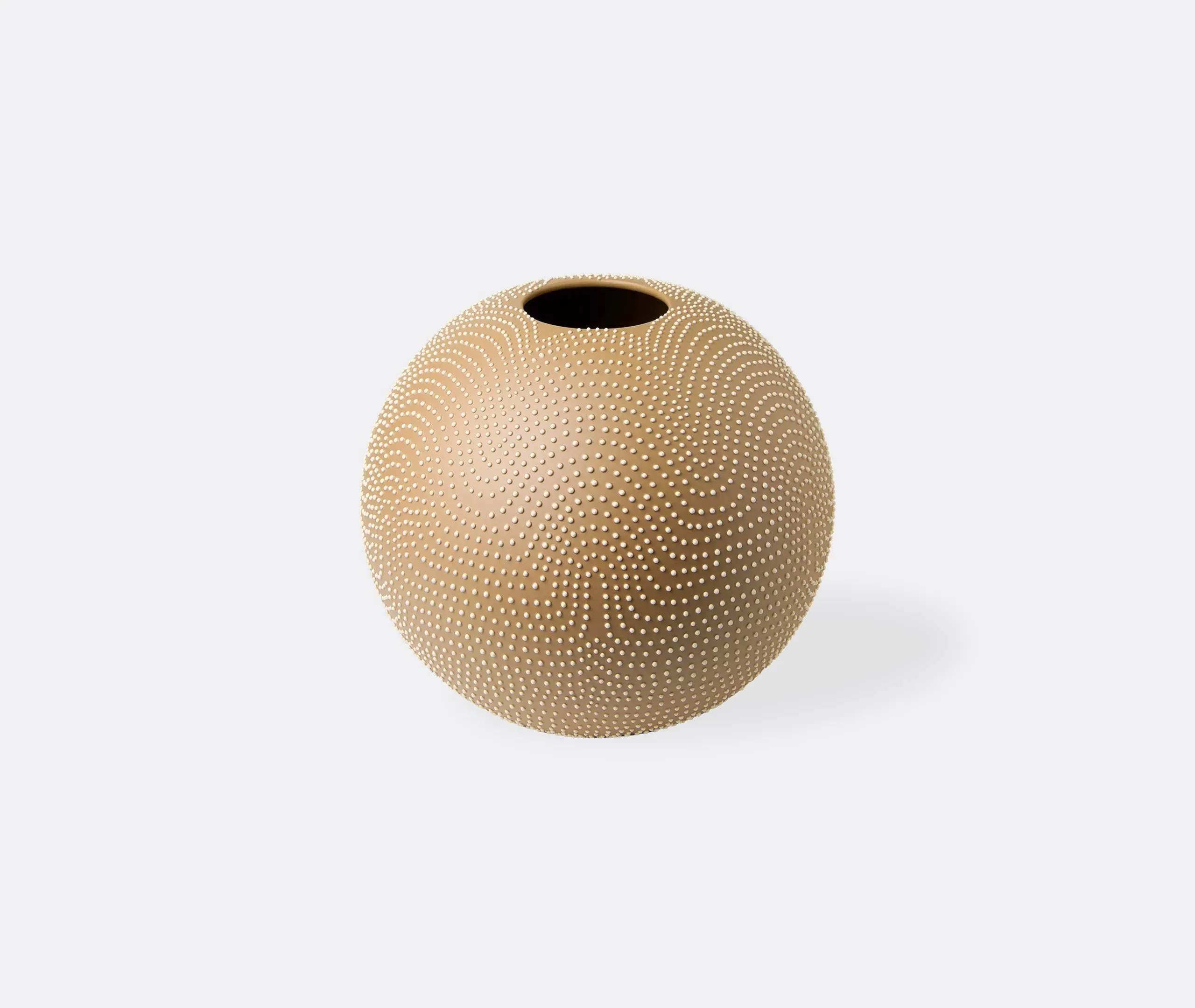 Arcadia Spherical Vase with Textured Detail - Sand, Ceramic