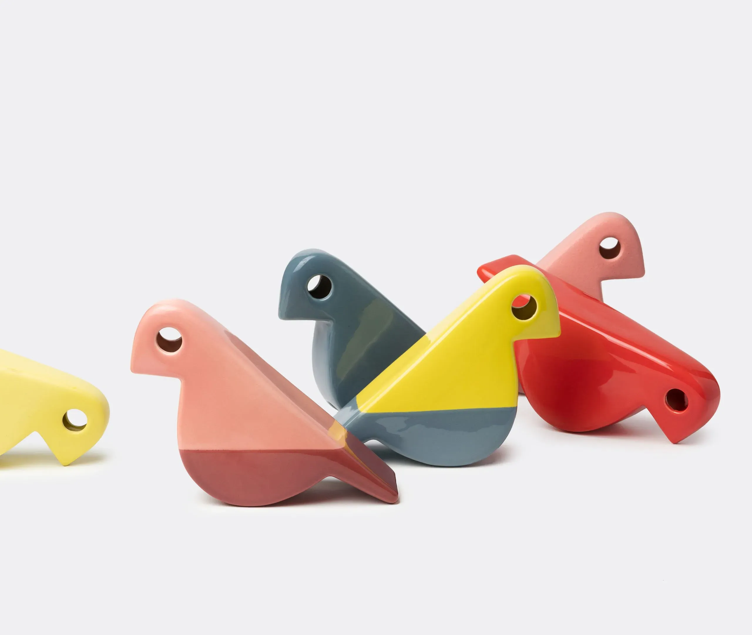 Bird Figure Decorative Object - Red, Ceramic