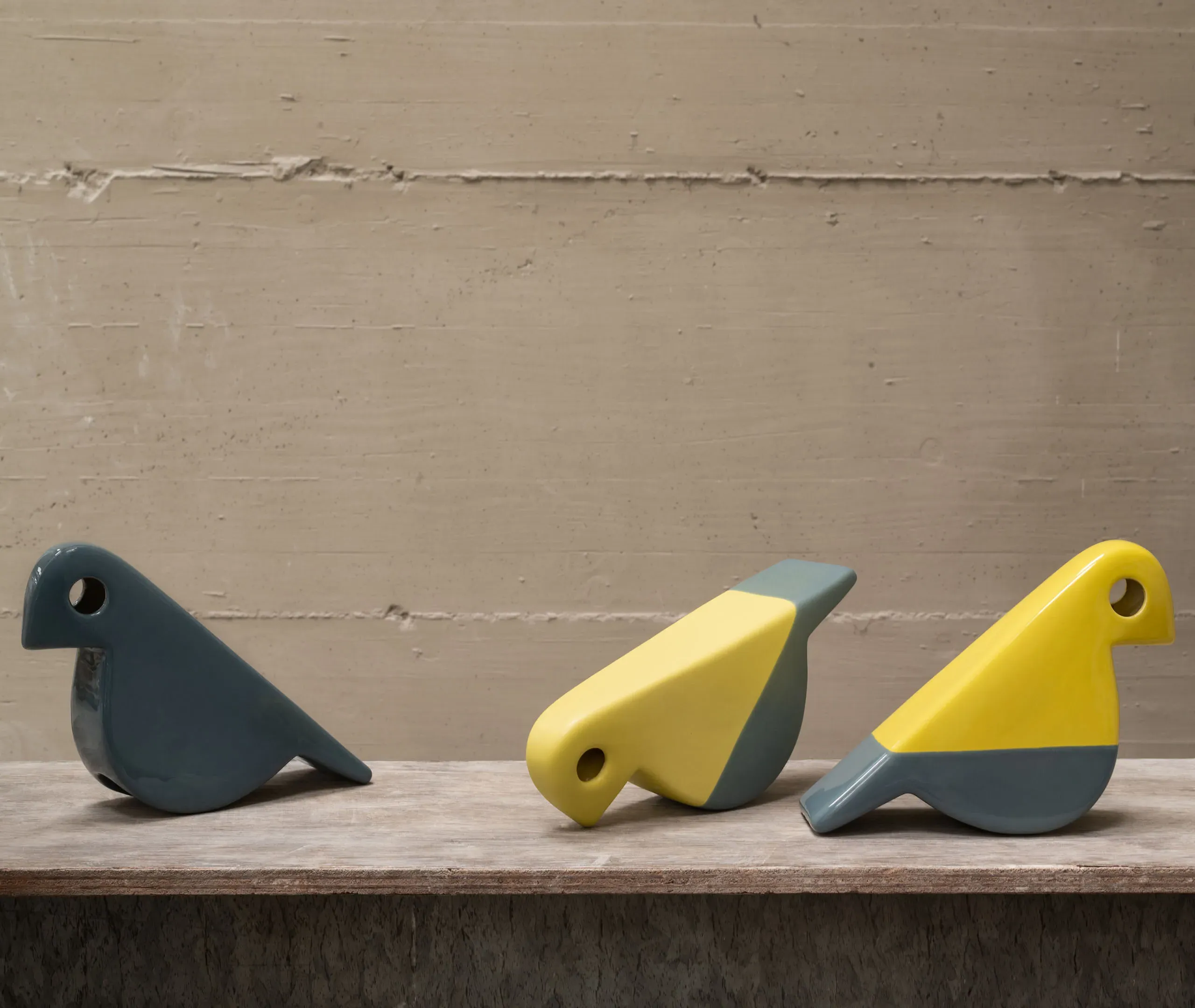 Bird Figure Decorative Object - Yellow, Ceramic