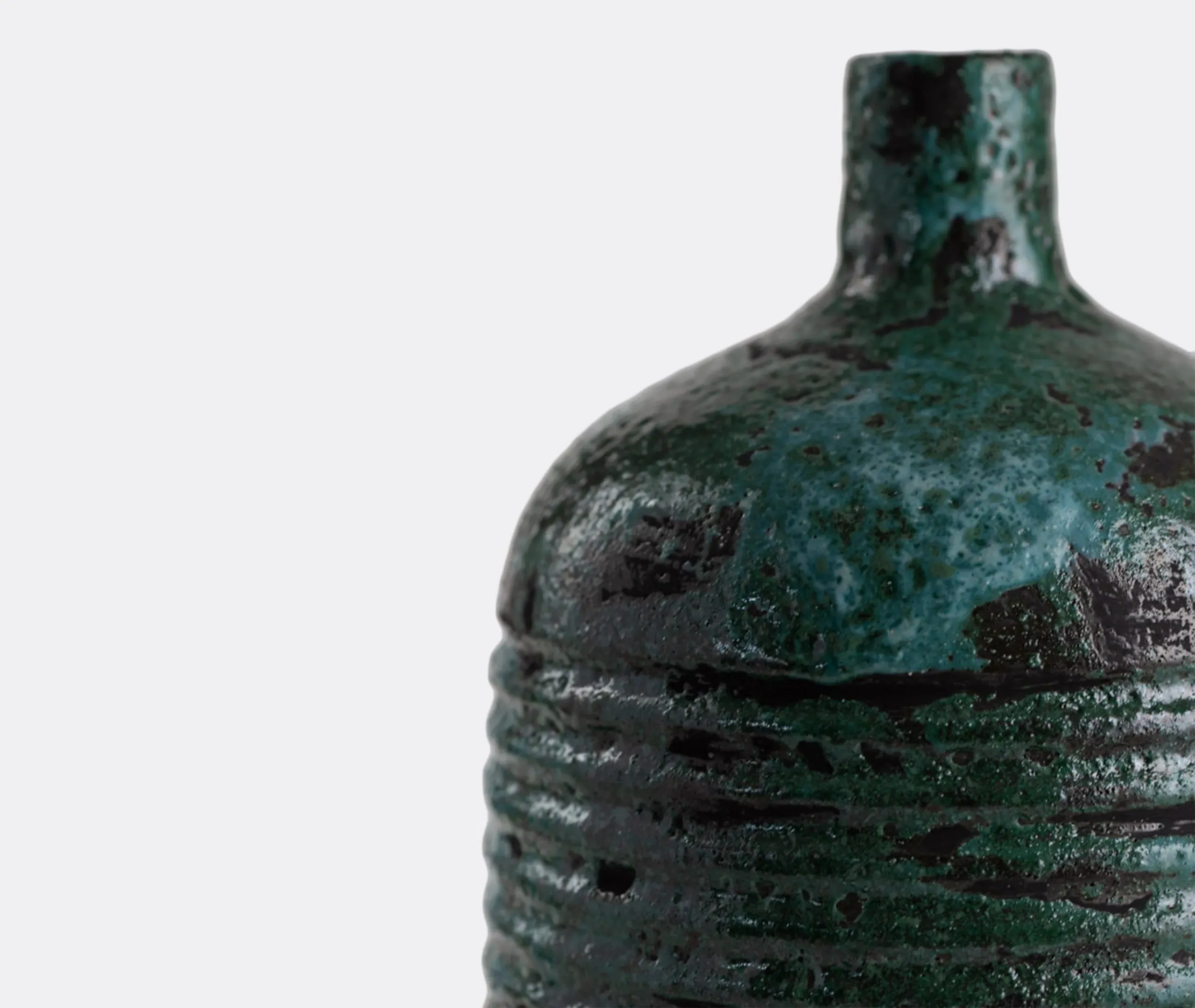 Engraved Vase with Textured Glaze - Blue, Ceramic