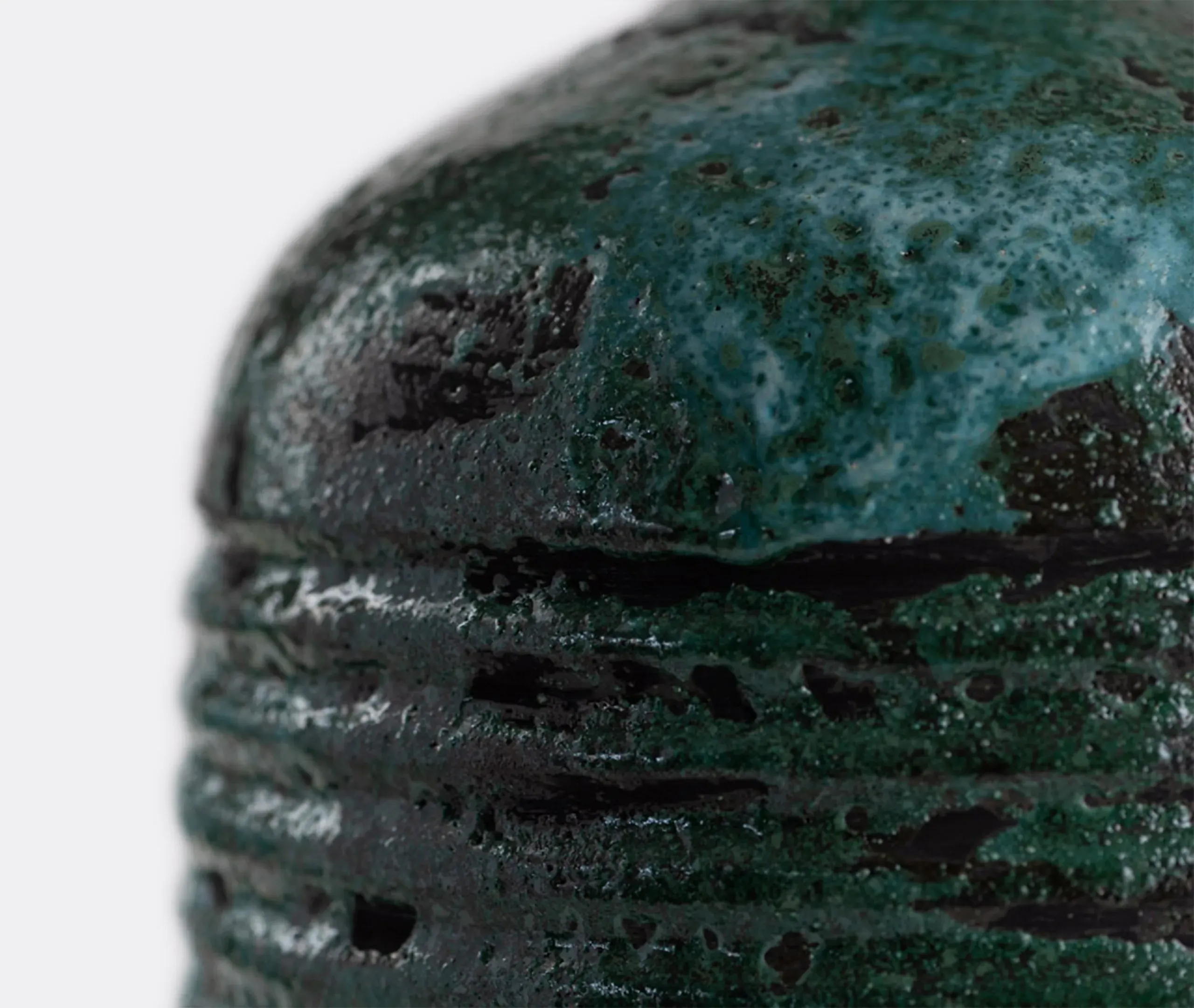 Engraved Vase with Textured Glaze - Blue, Ceramic