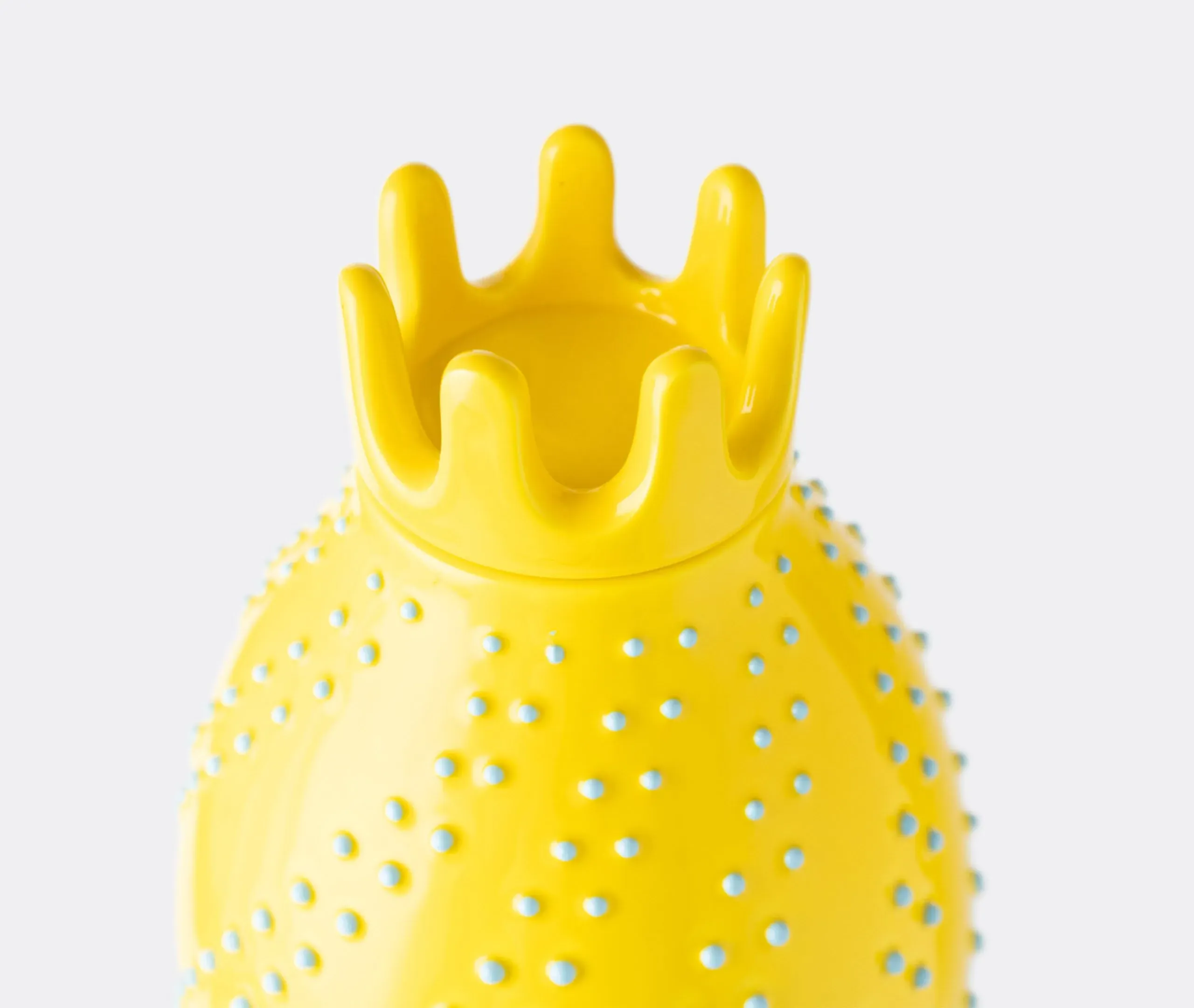 Geometric Vase with Crown Lid - Multicolour, Ceramic