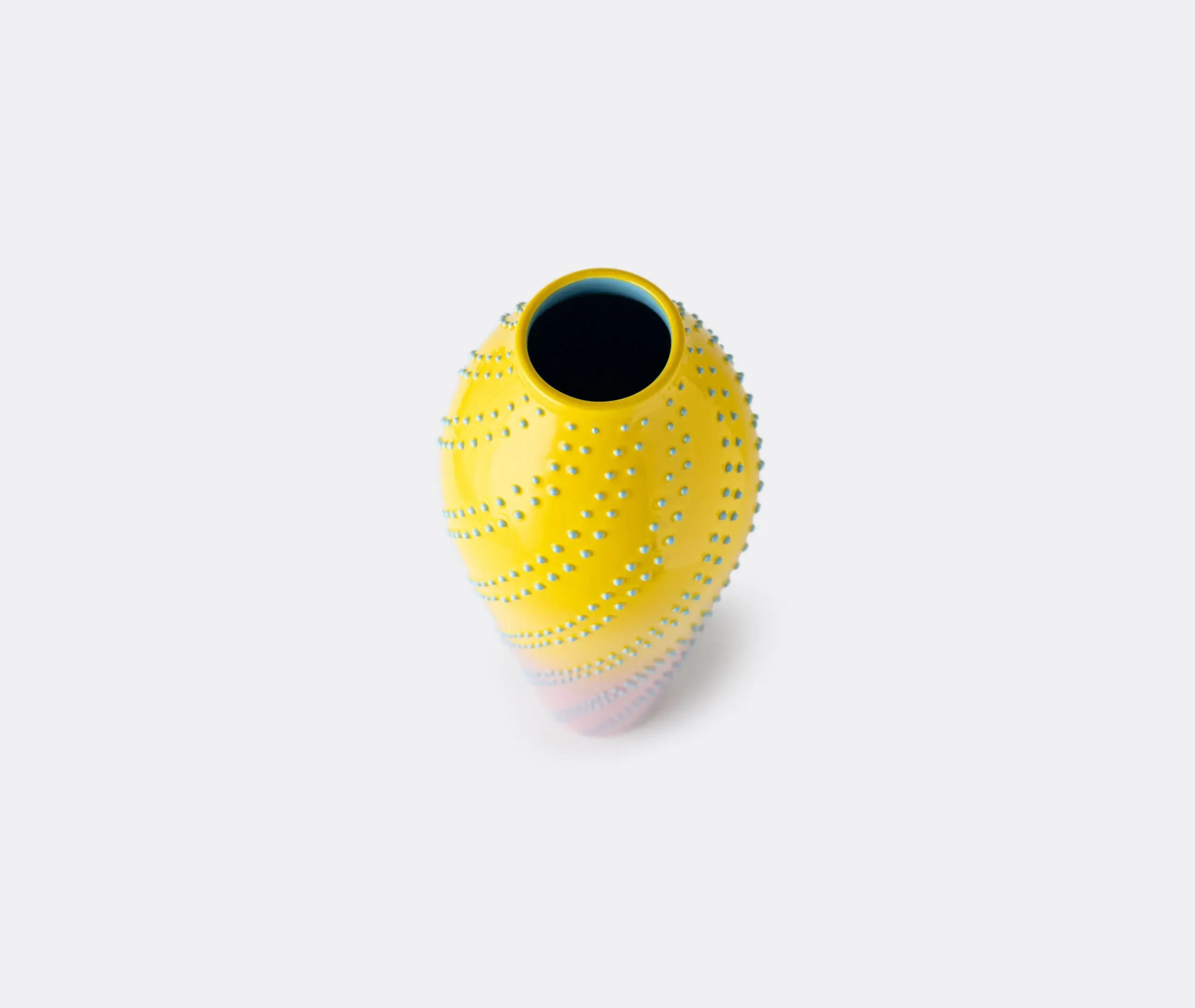 Geometric Vase with Crown Lid - Multicolour, Ceramic
