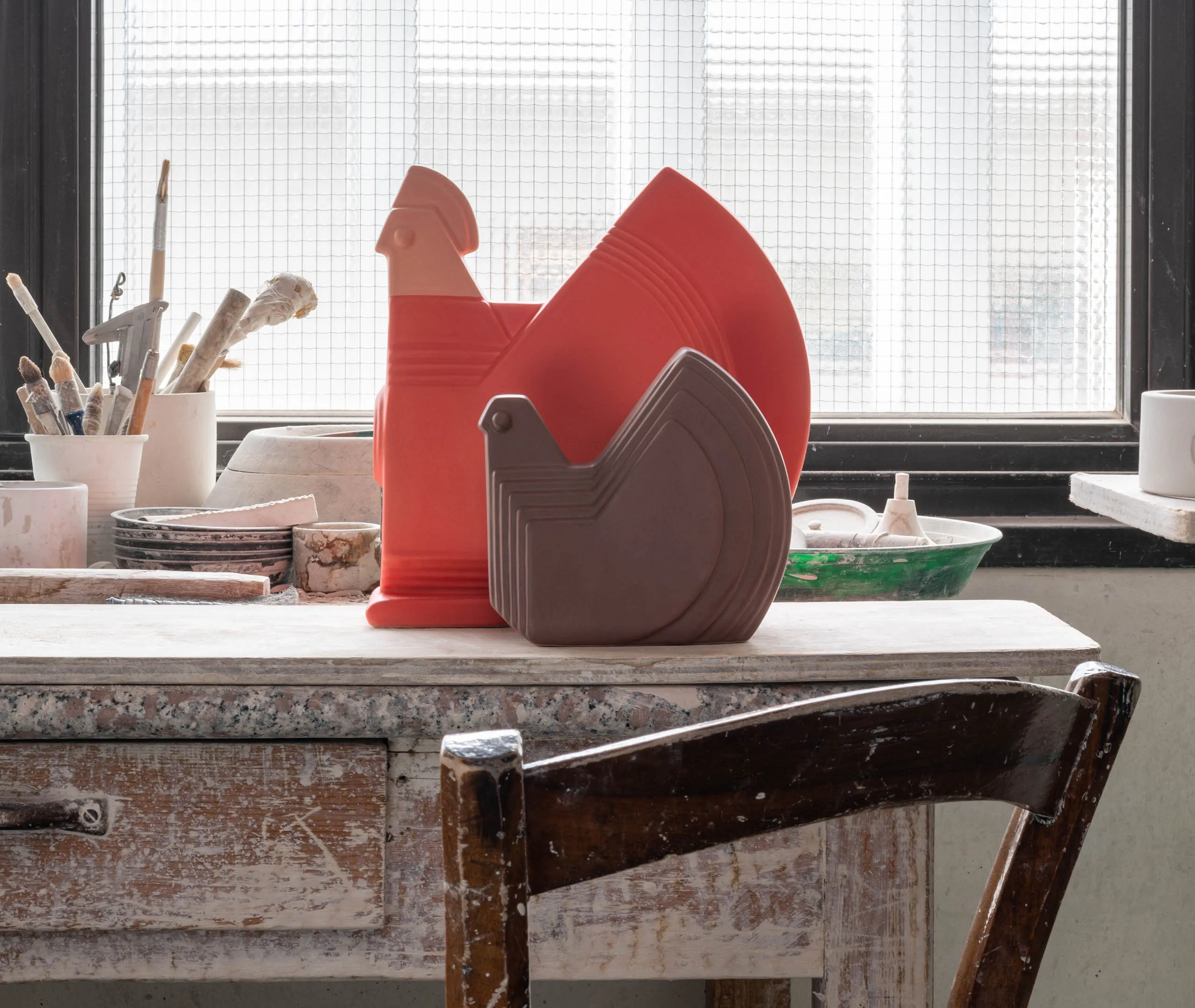 Hen Figure Decorative Object - Brown, Ceramic