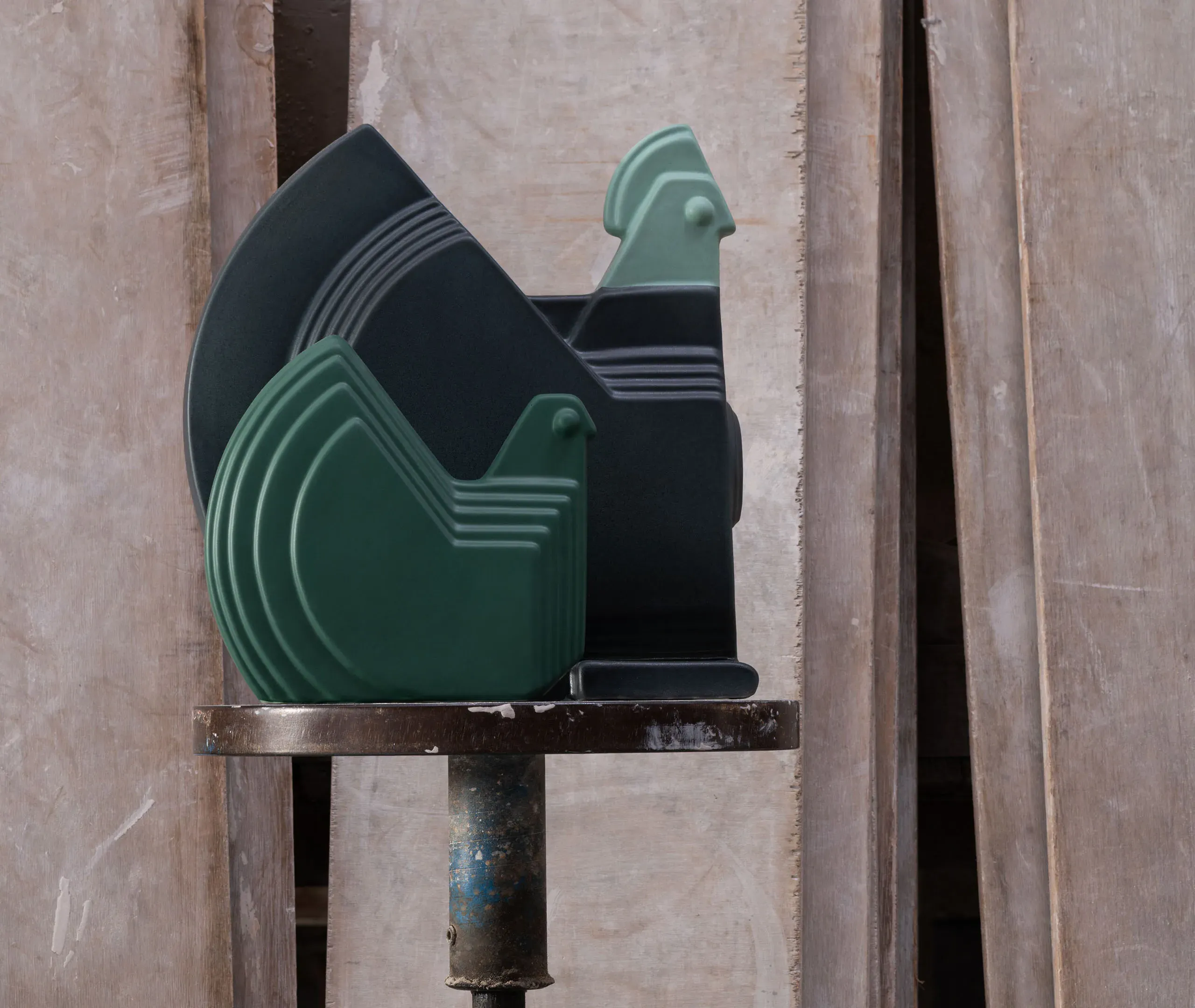 Hen Figure Decorative Object - Green, Ceramic