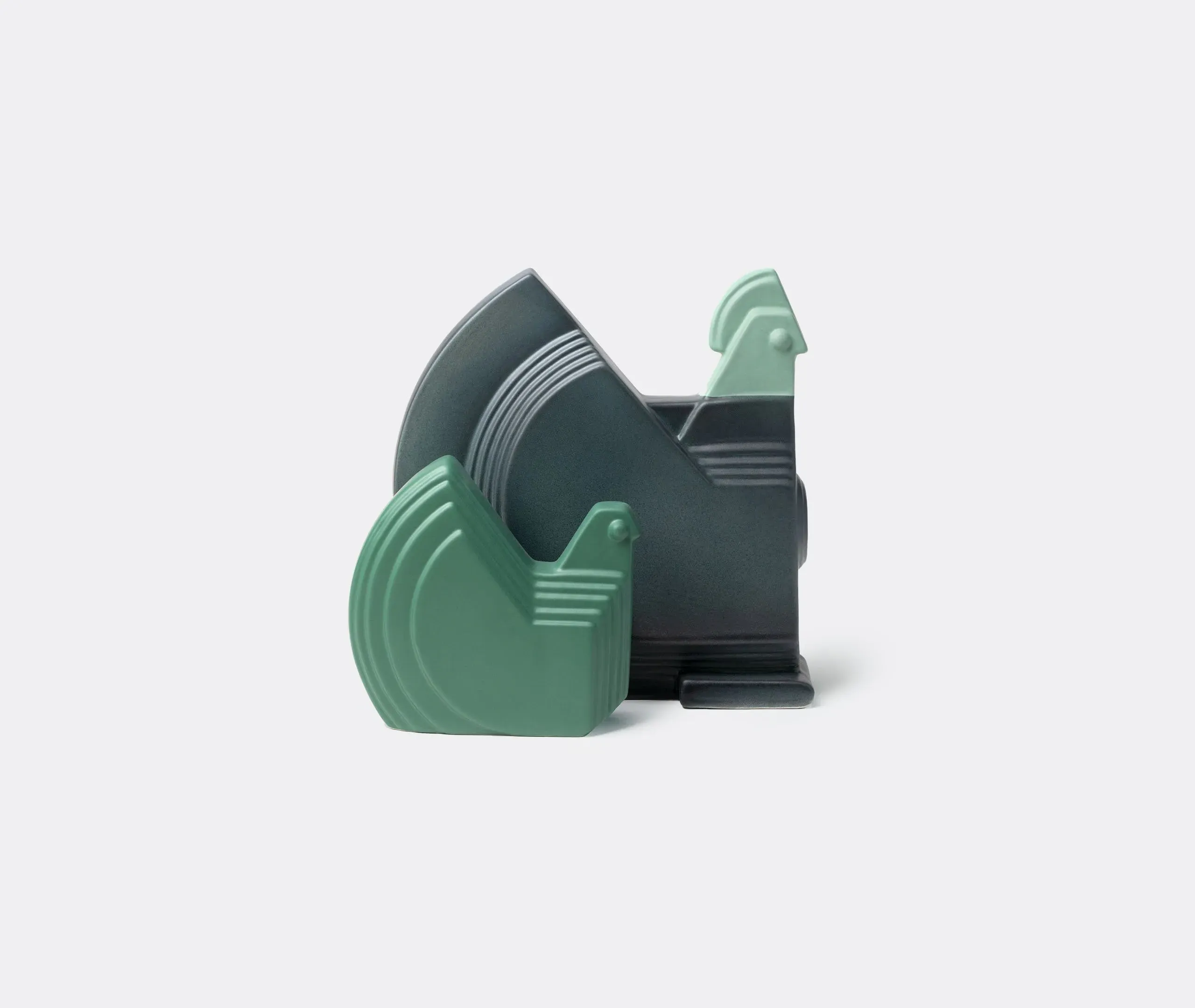 Hen Figure Decorative Object - Green, Ceramic