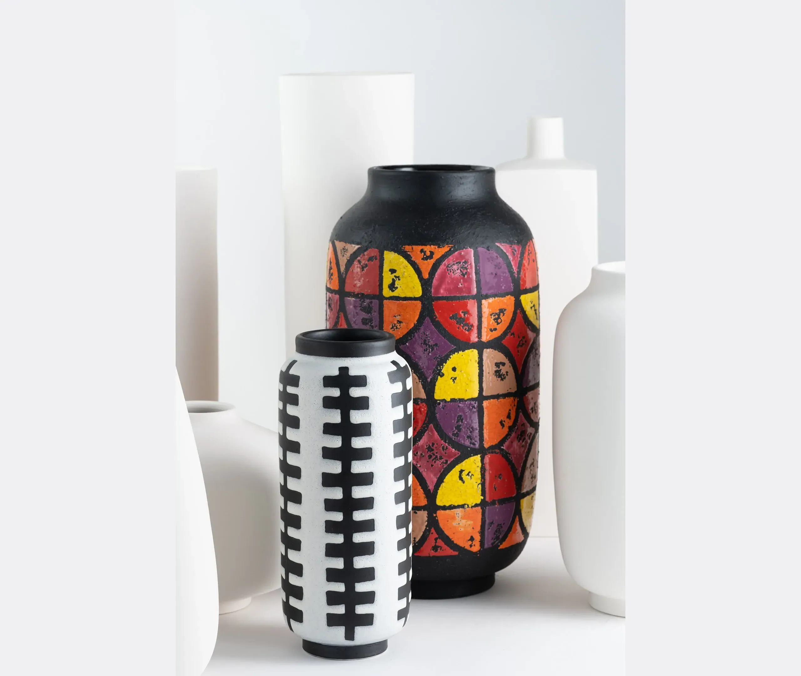 Optical Vase - Brown, Ceramic