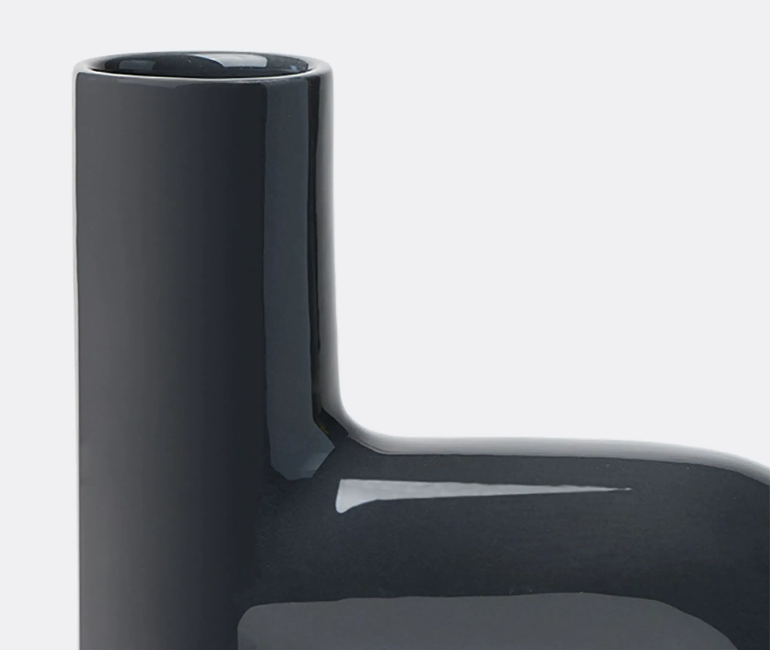 Shape H Tubular Vase - Dark Grey, Ceramic