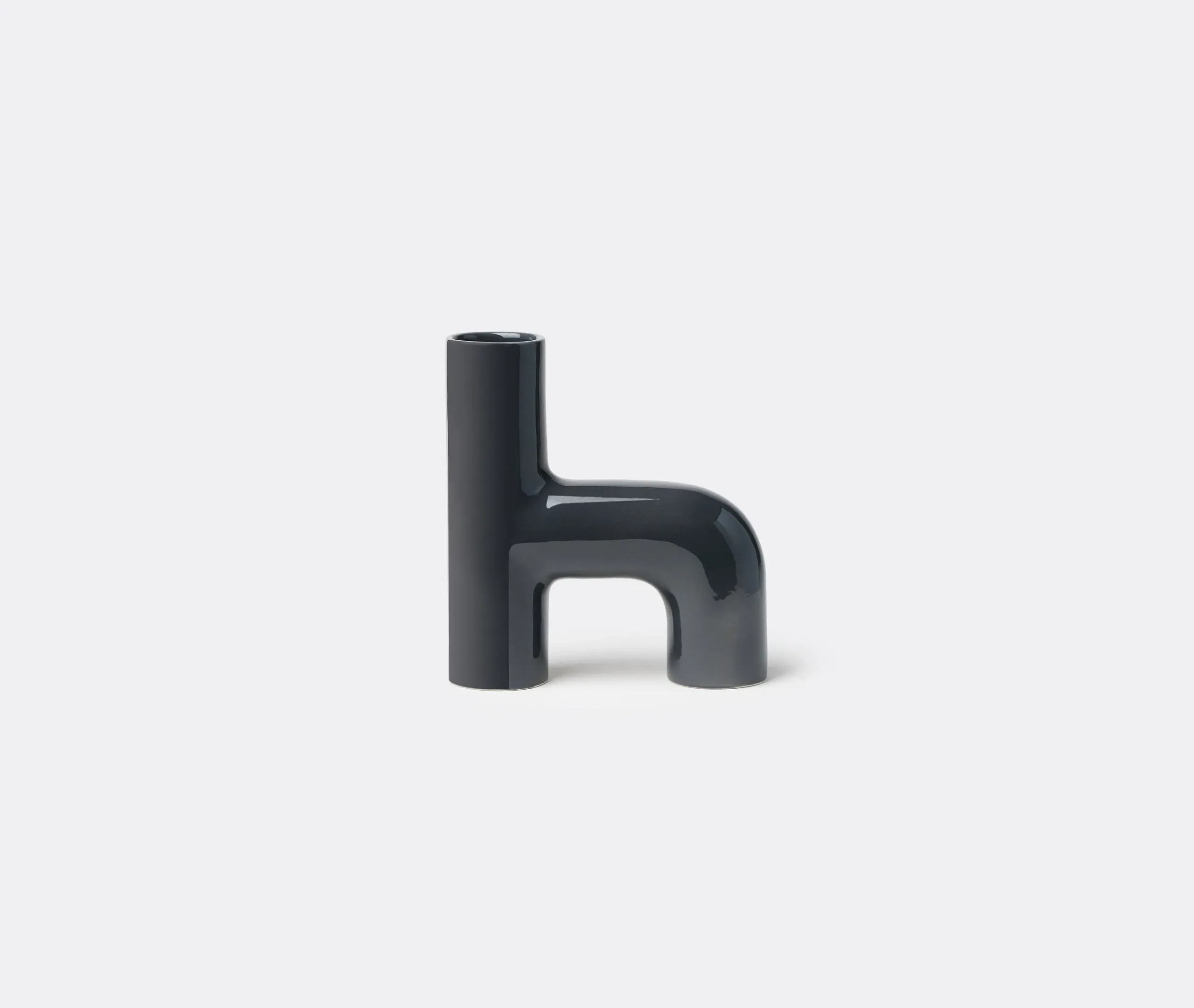 Shape H Tubular Vase - Dark Grey, Ceramic image