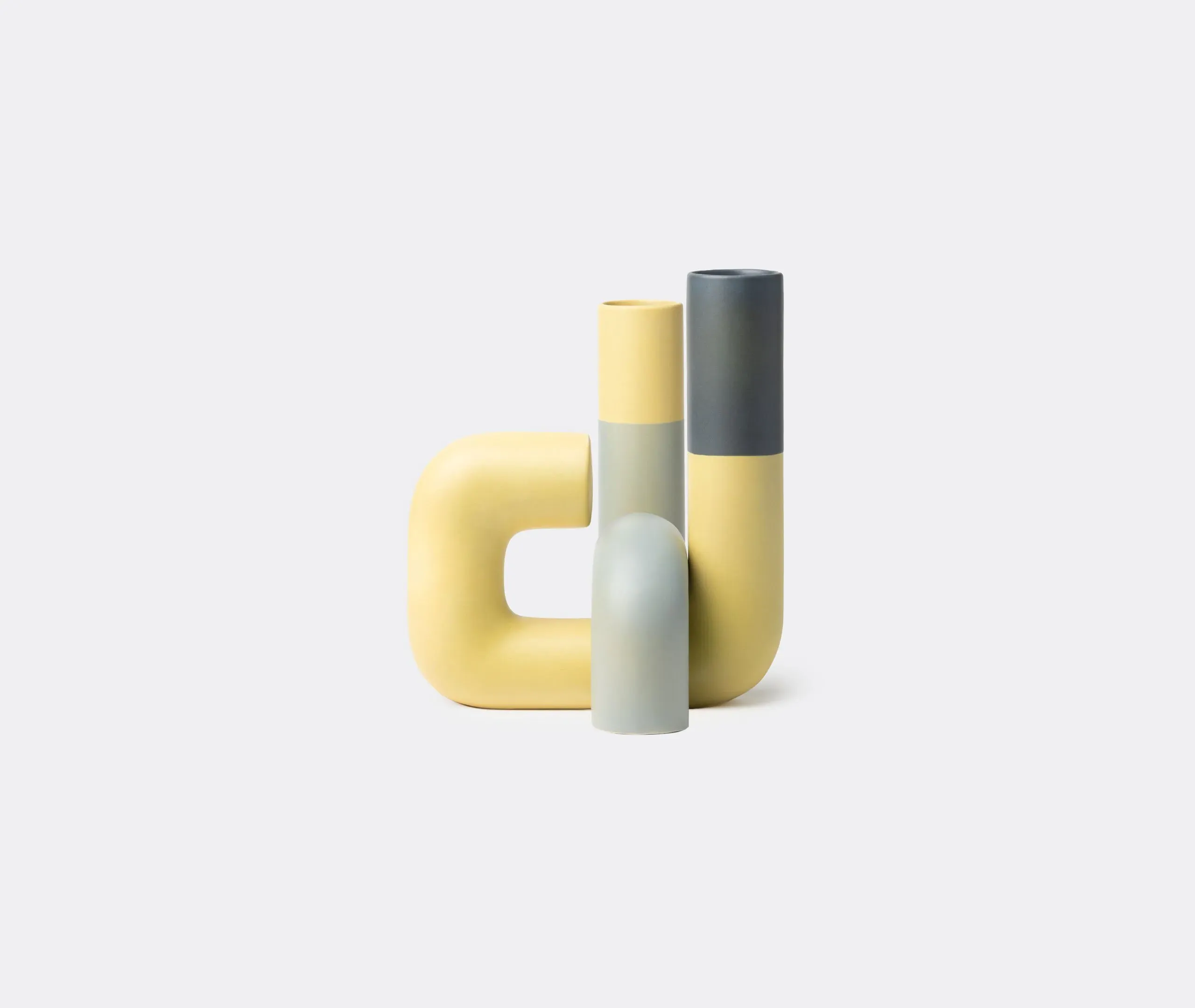 Shape S Tubular Vase - Multicolor, Ceramic