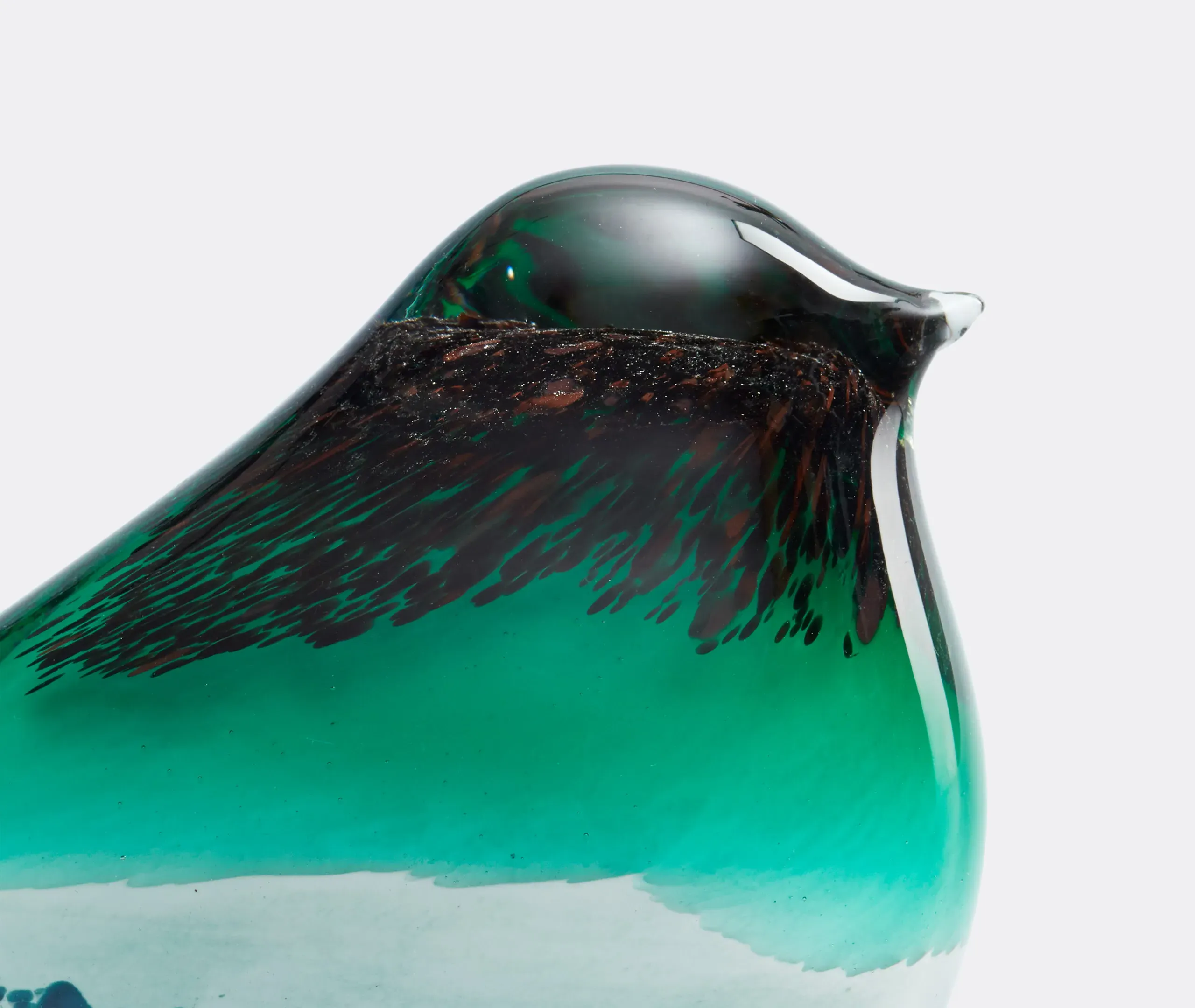 Atlas Glass Bird Paperweight - Black, Green alternate view