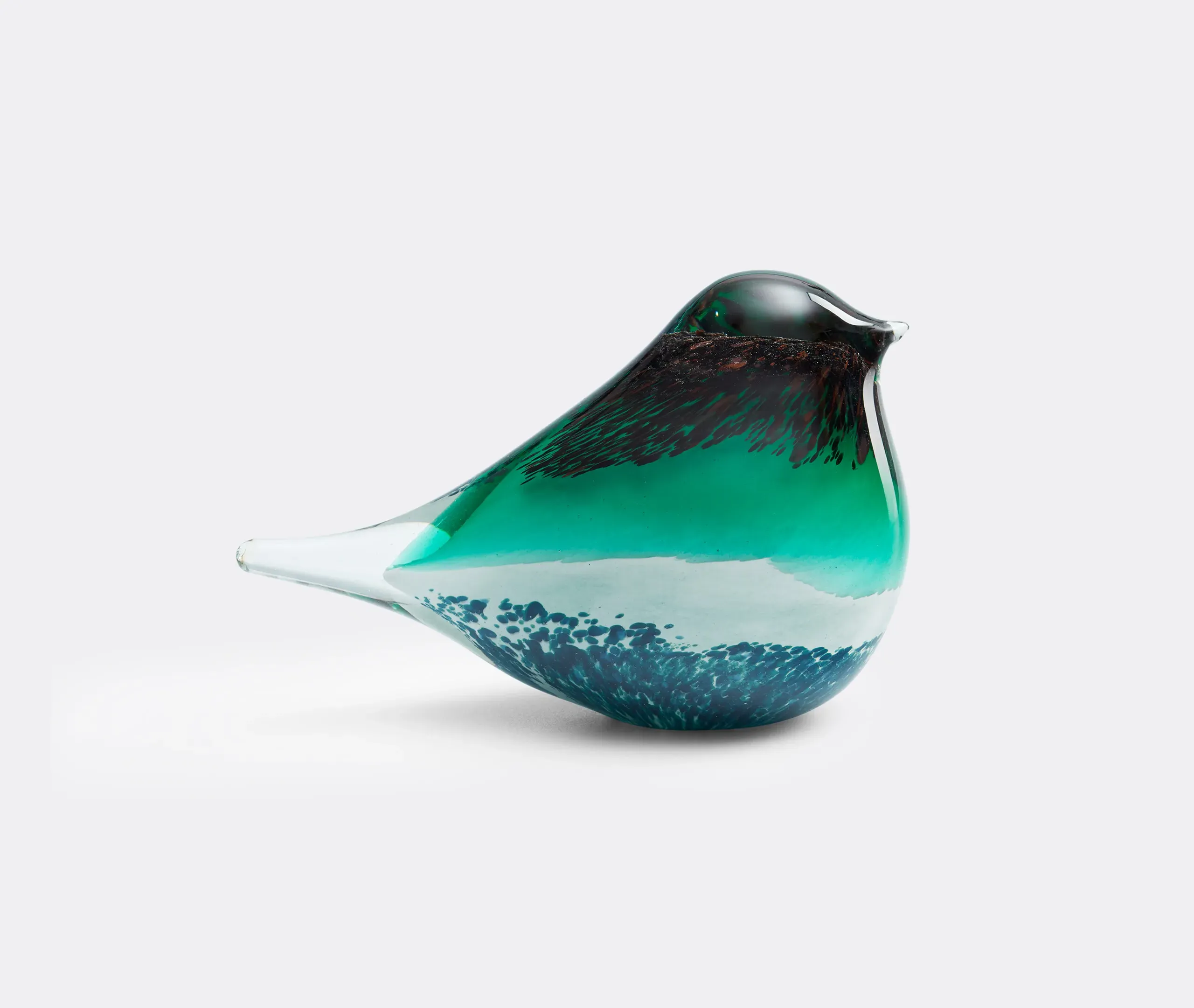 Atlas Glass Bird Paperweight - Black, Green product