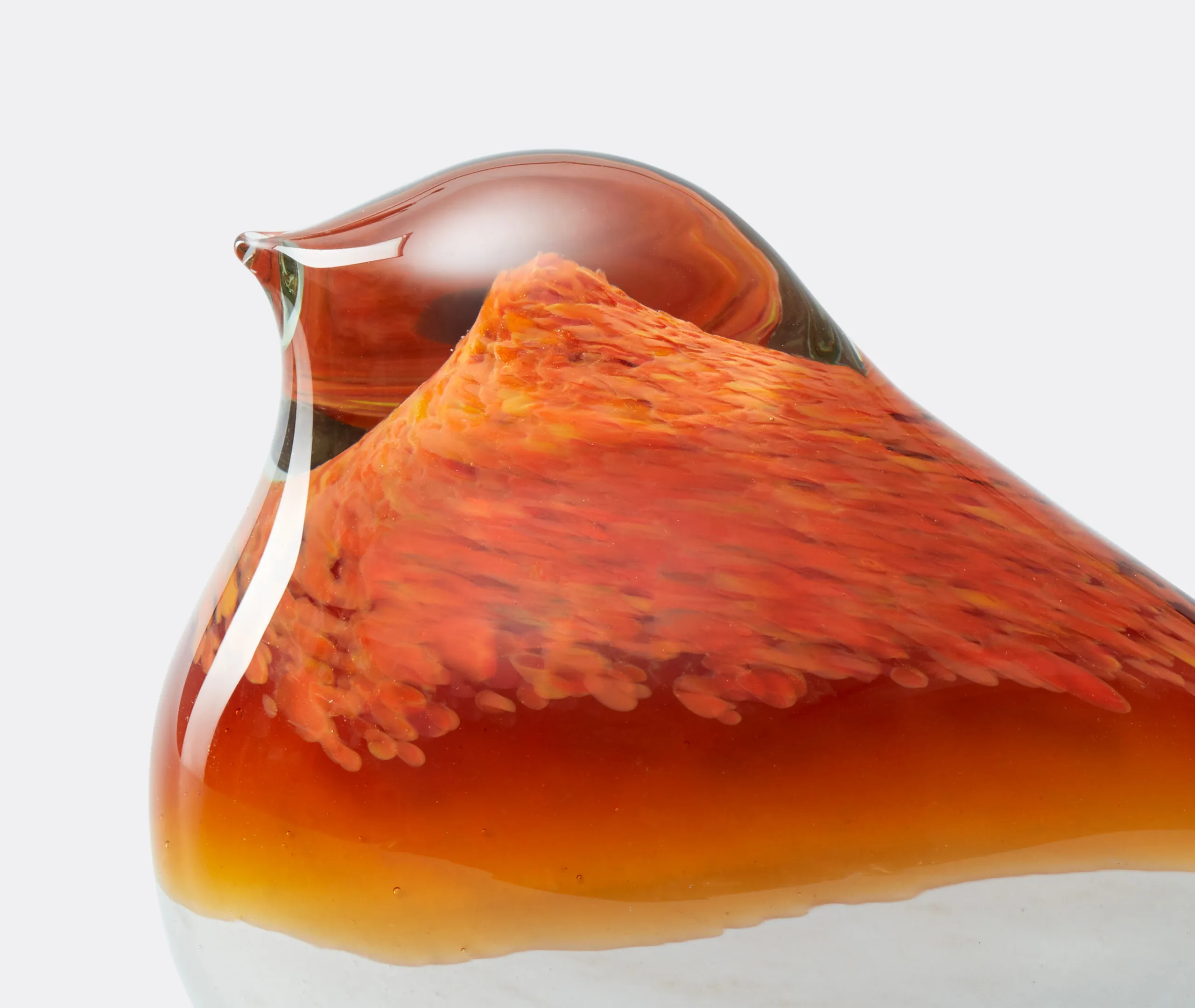 Atlas Glass Bird Paperweight - Orange, Pink alternate view