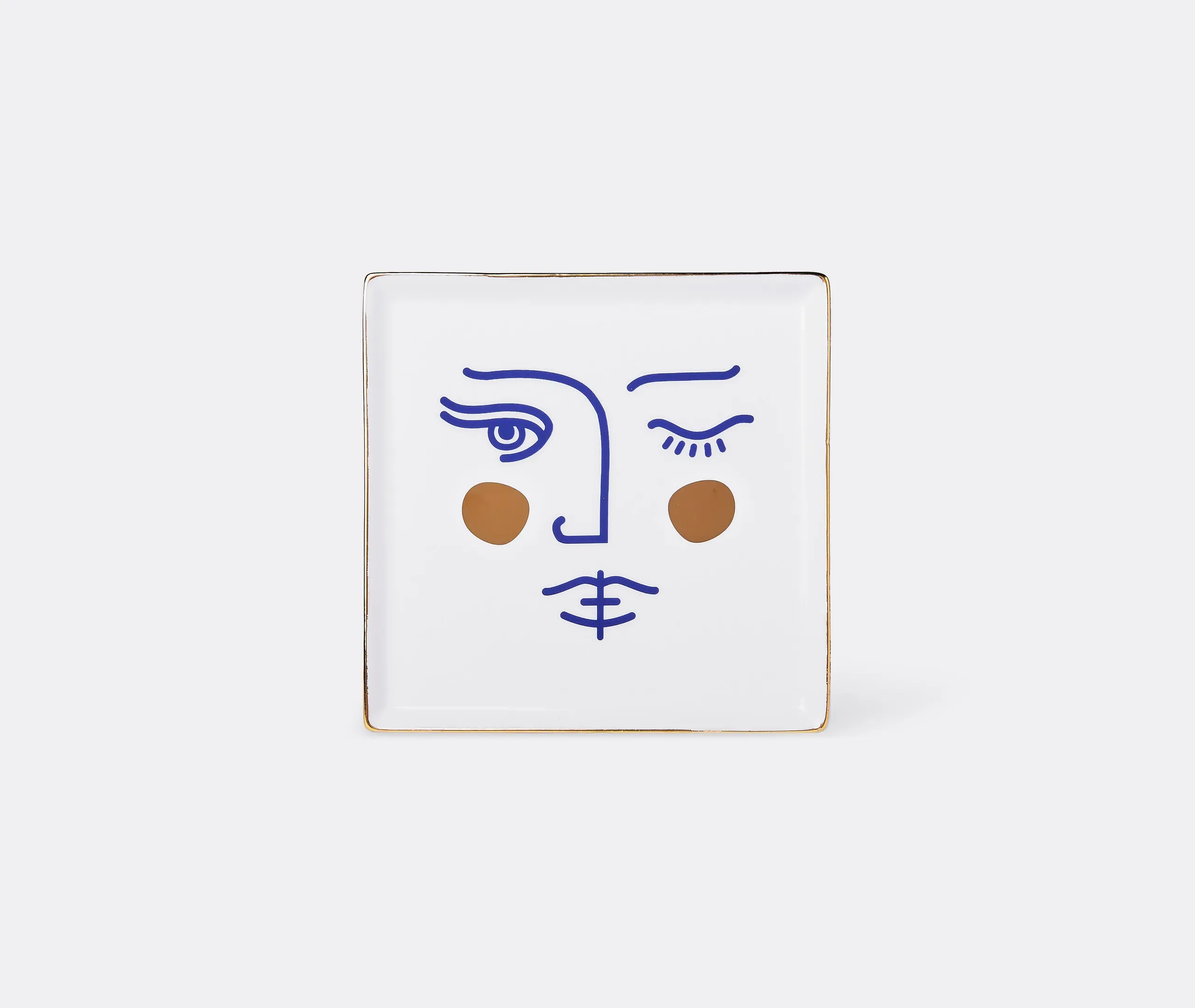 Janus Goddess Ceramic Tray - Blue, White Porcelain product